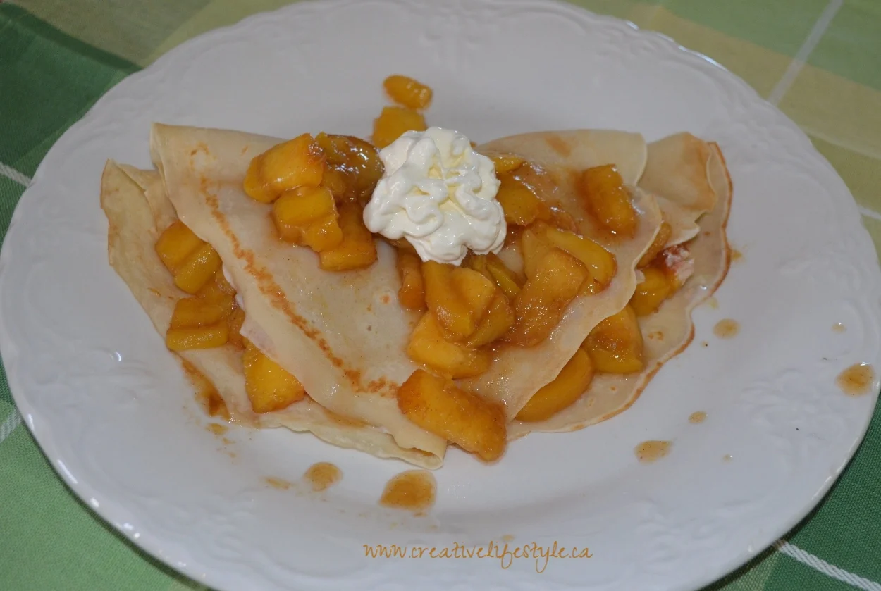 Peaches and Cream  Crepes