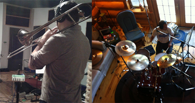 Zach Smith at Audio Valley and Sacha Contant-Nagy at the log cabin