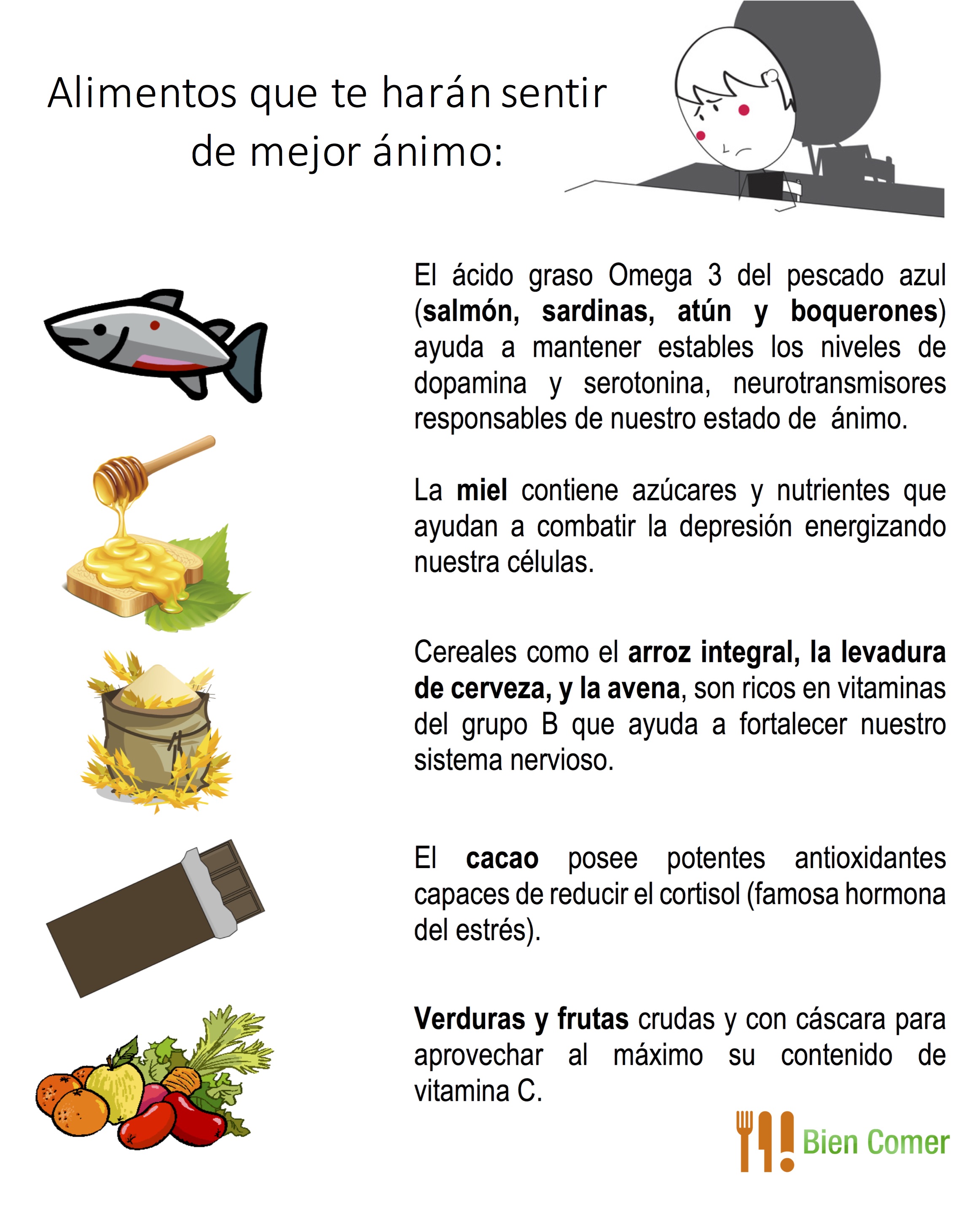 Alimentos para combatir la tristeza