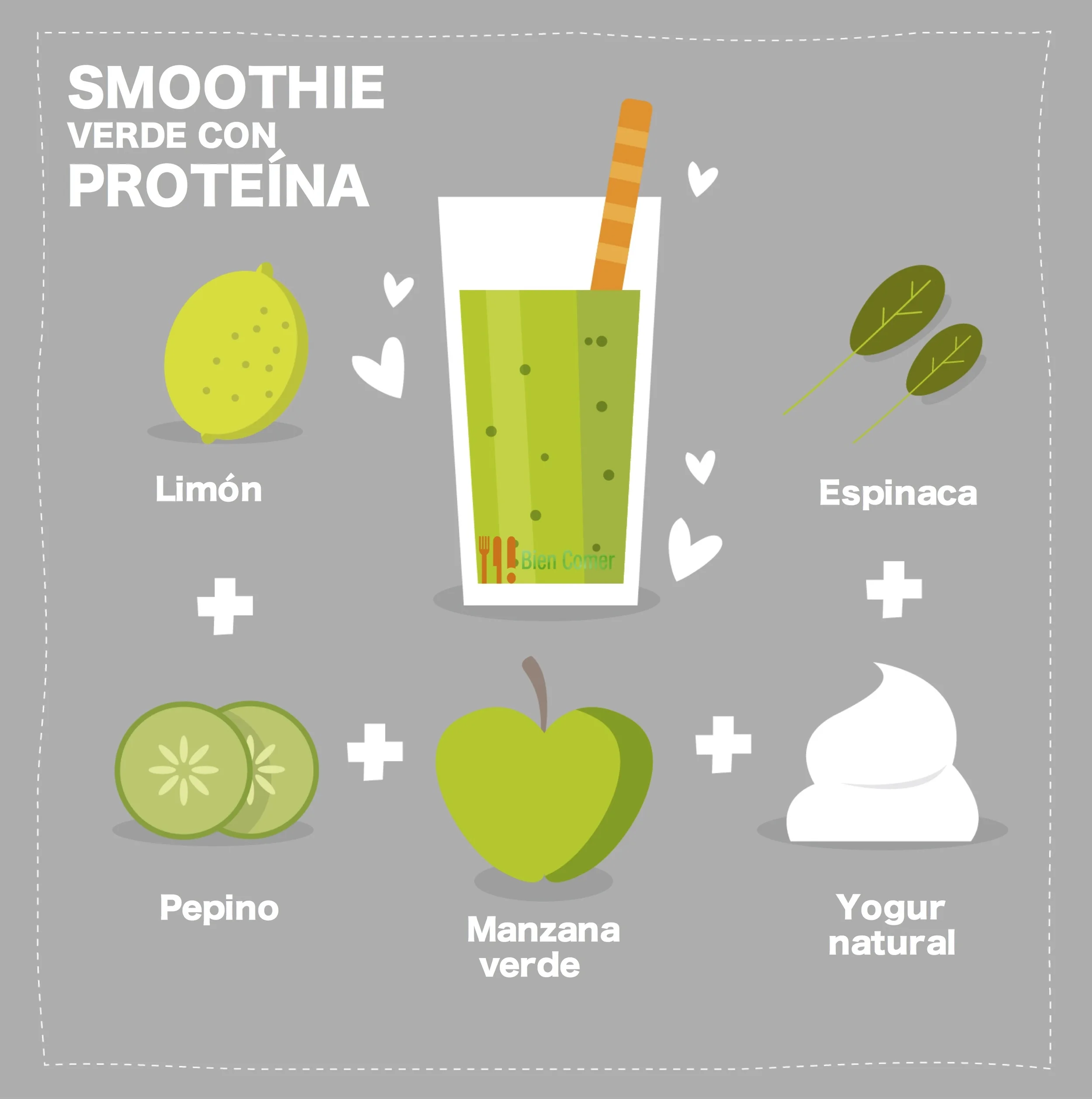 Smoothie verde con proteína #BienComer