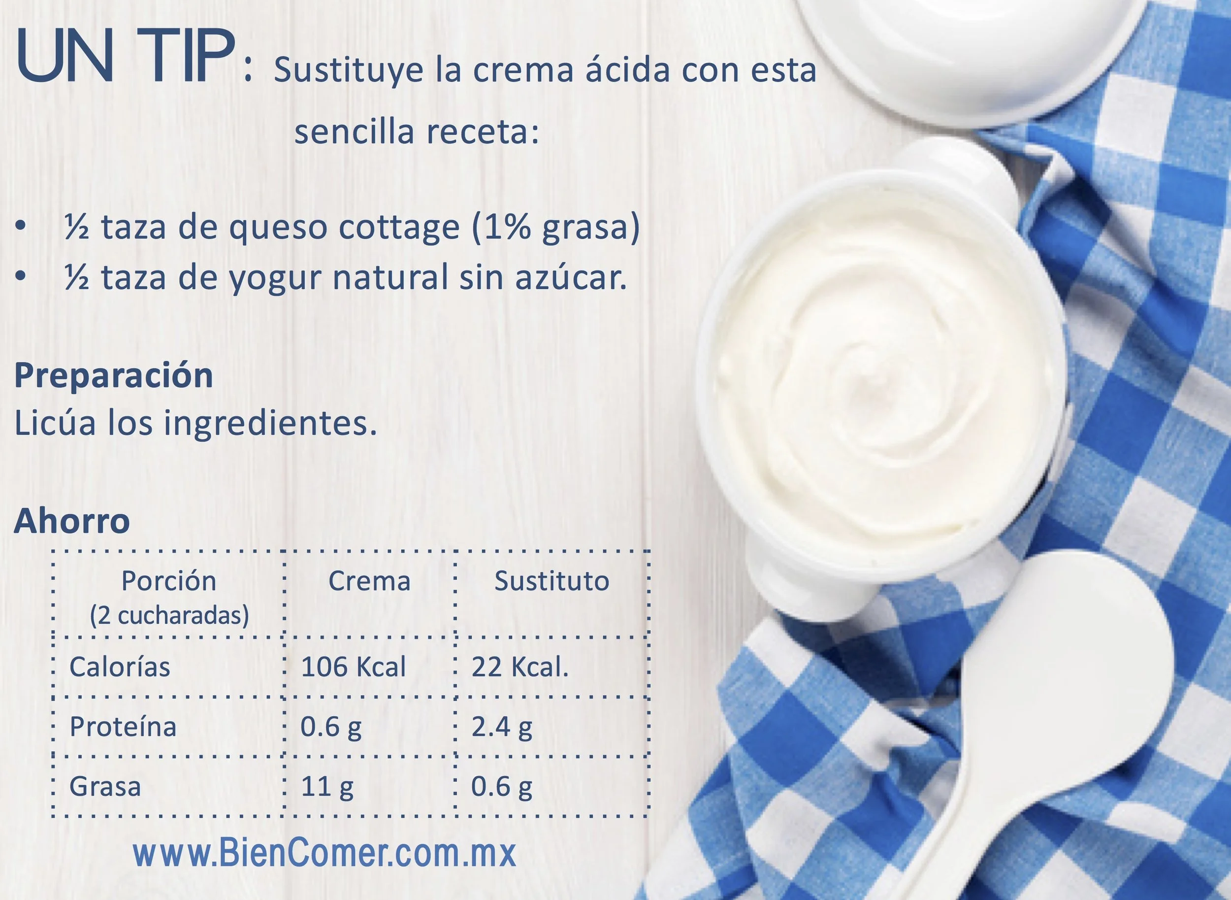 Sustituye la crema con esta sencilla receta #BienComer