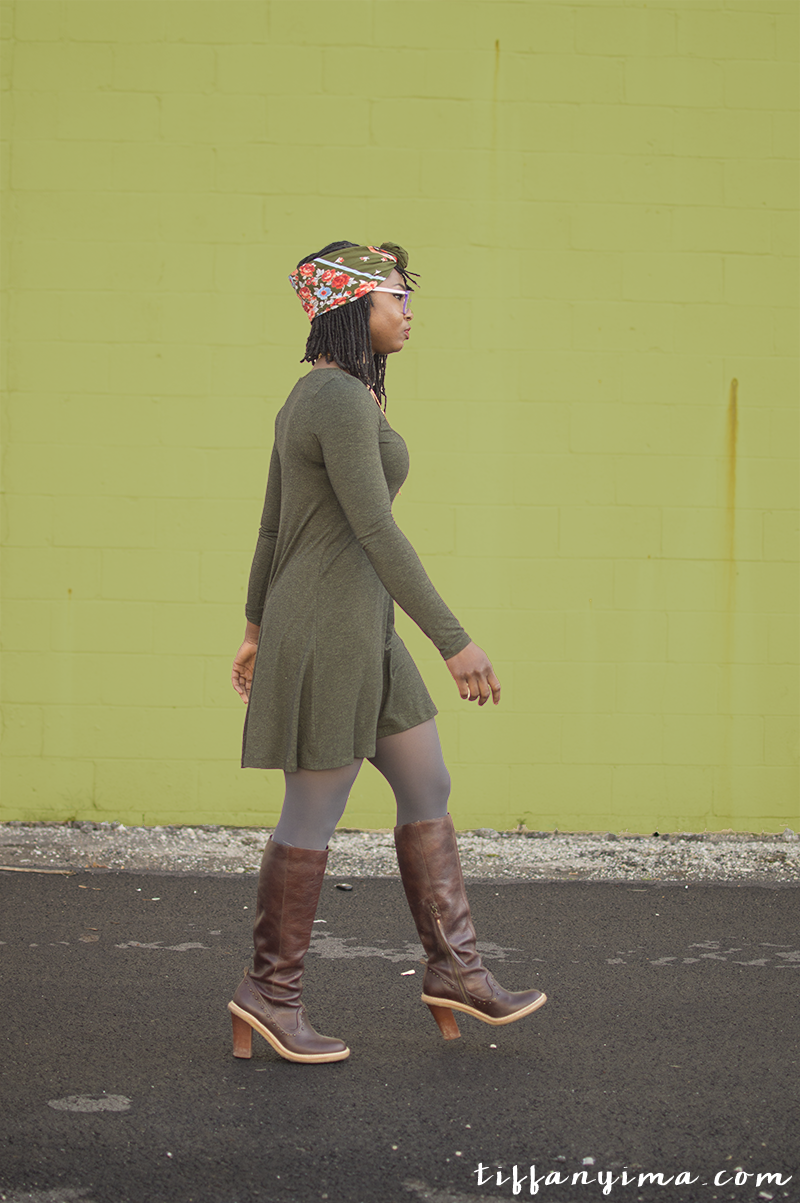 DRESS: EXPRESS ( SAME STYLE )|SHOES: THRIFTED ( SIMILAR )|SCARF: VINTAGE|NECKLACE: MADEWELL ( SIMILAR )