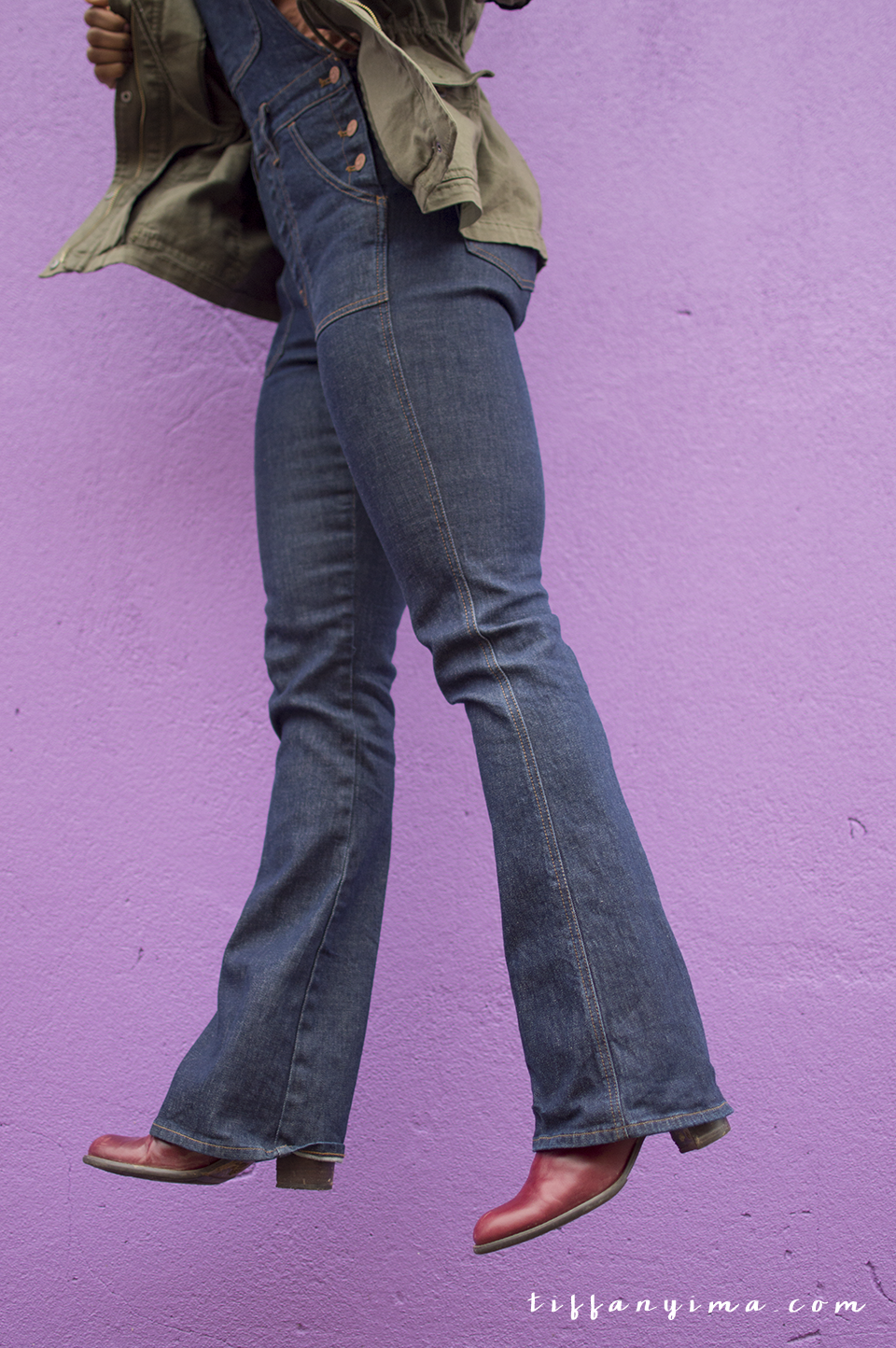 madewell flea market flare overalls