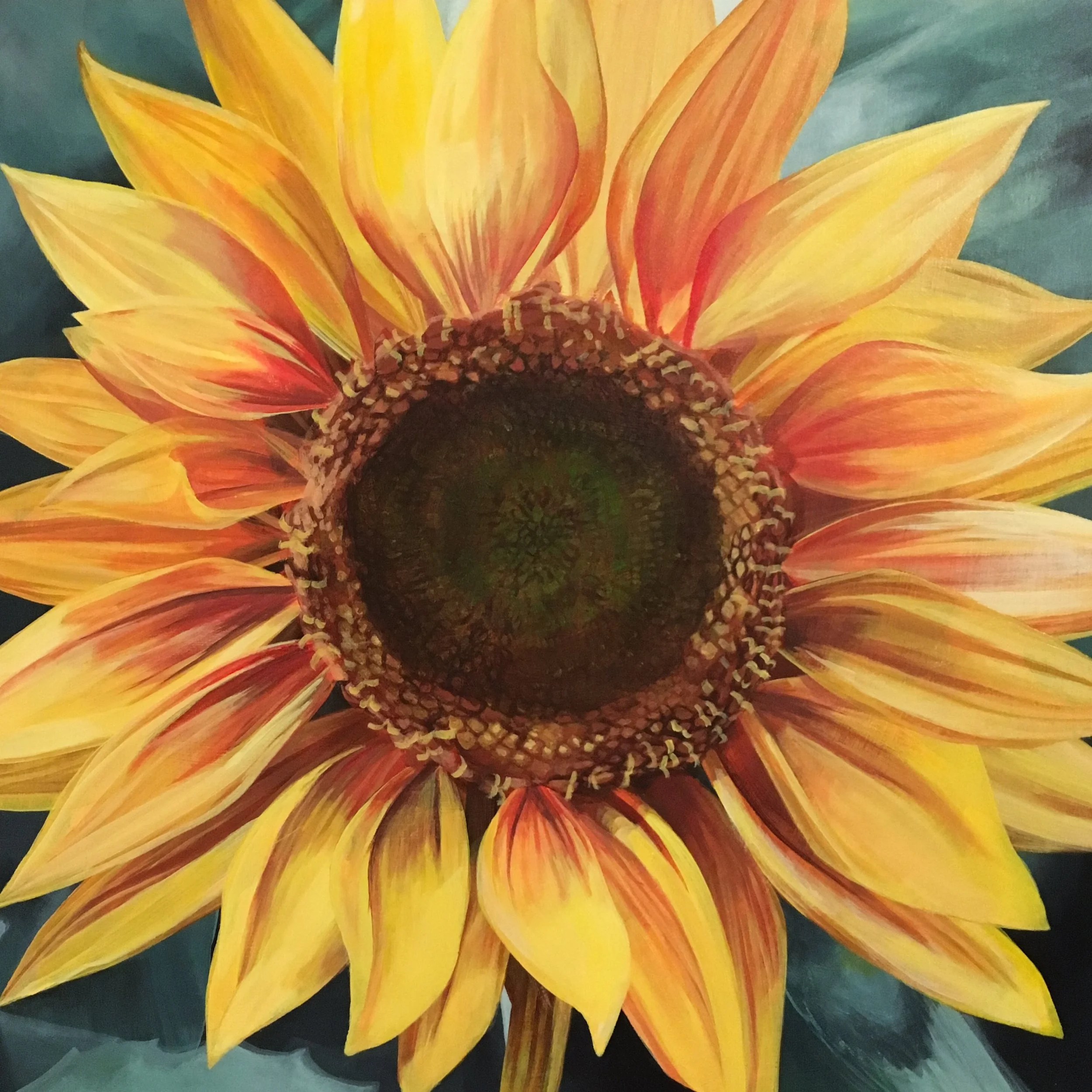   Sunflower  12” x 12” Acrylic paint on wood panel  SOLD 
