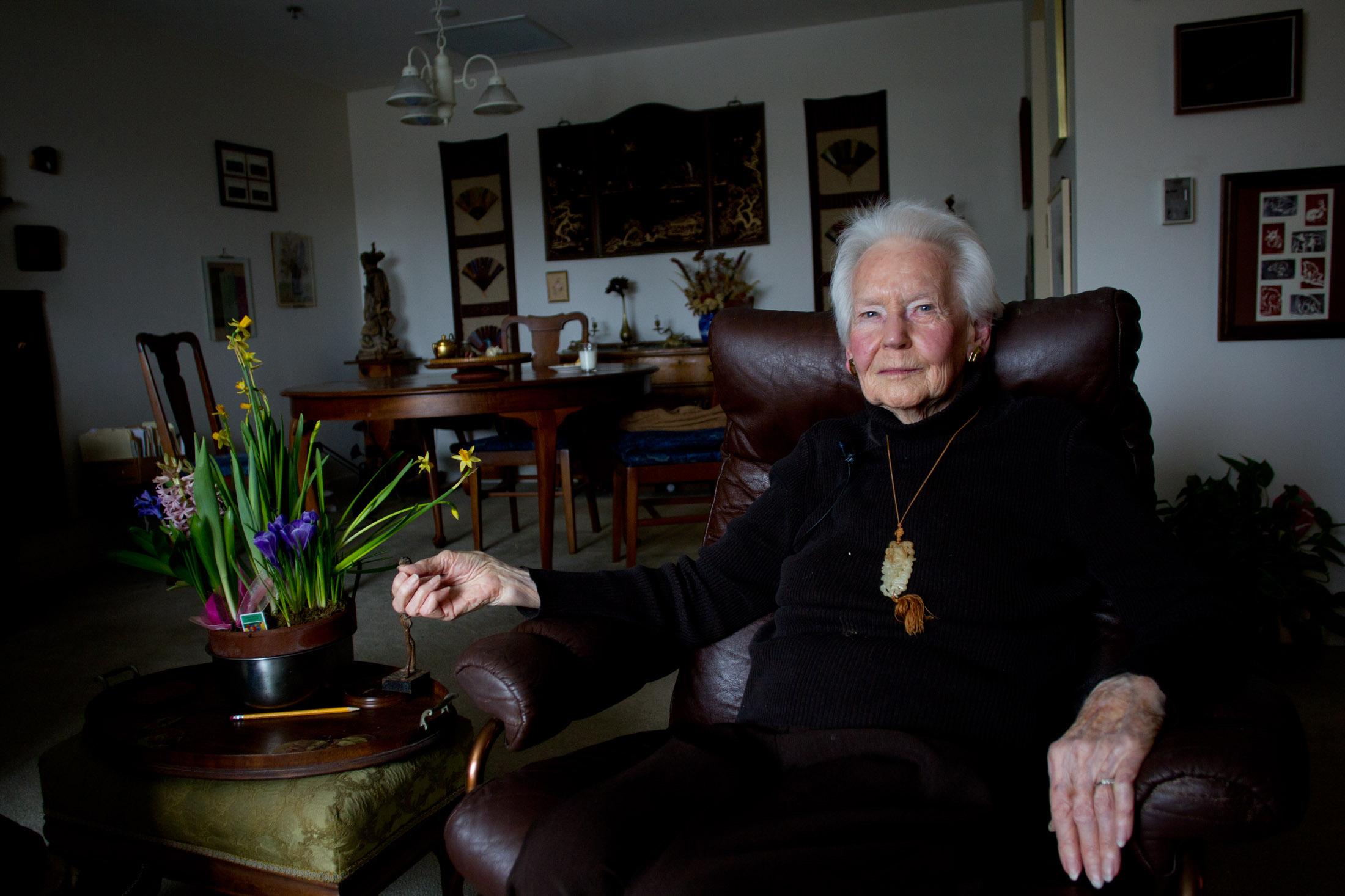 Lois Muehl, 91, poses at her home at Oaknoll Retirement Residence. Muehl went parasailing at age 81 with her 50-year-old daughter, Erika.
