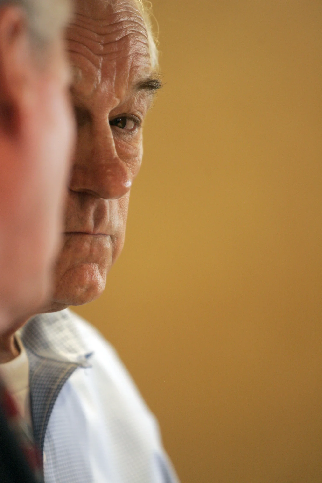 Rep. Ron Paul, R-Texas, waits to speak at a meet and greet in Iowa City.