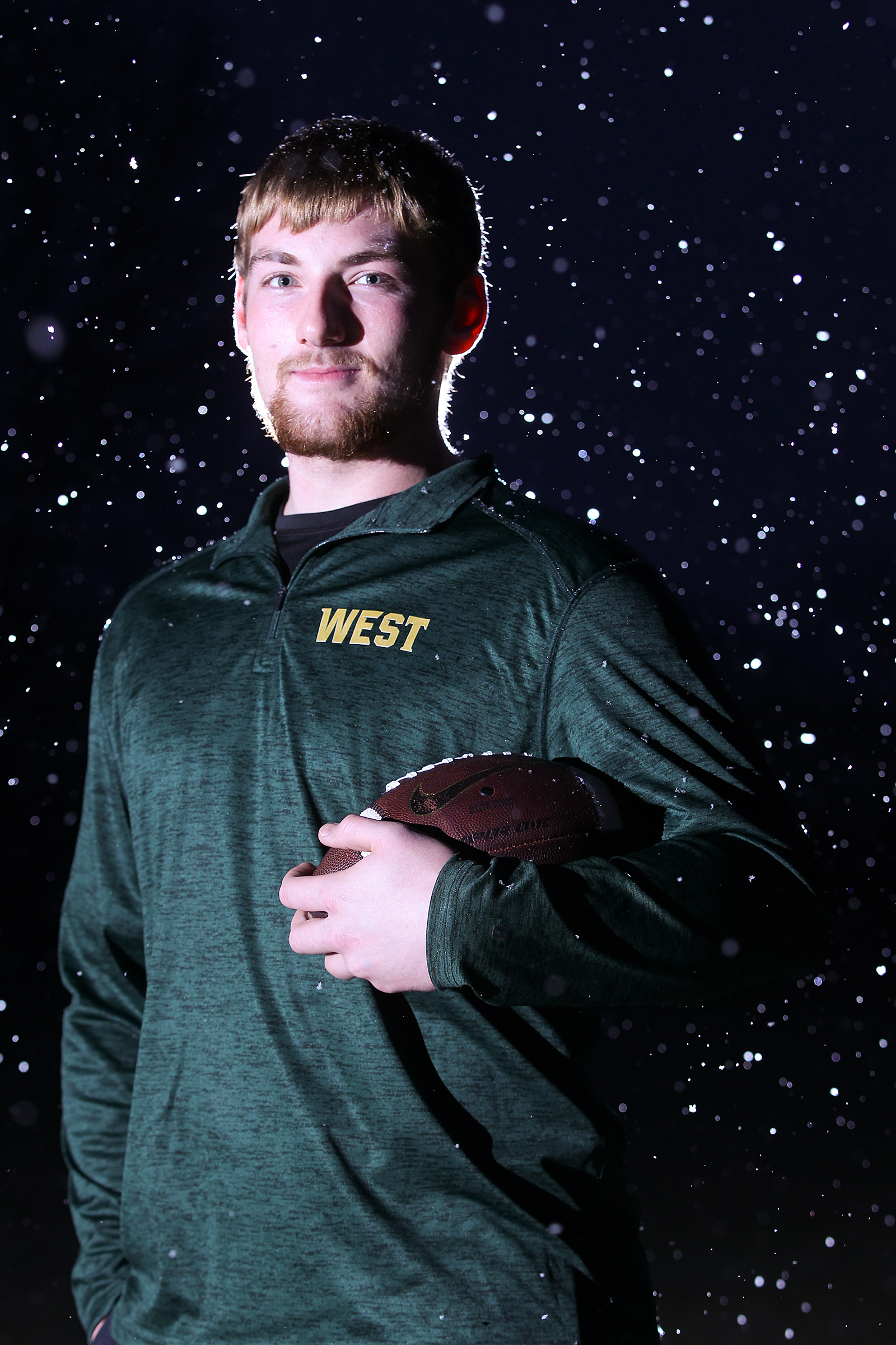  West High senior and Iowa State commit Alex Kleinow poses for a photo outside his home in North Liberty on Wednesday, Jan. 25, 2017. 