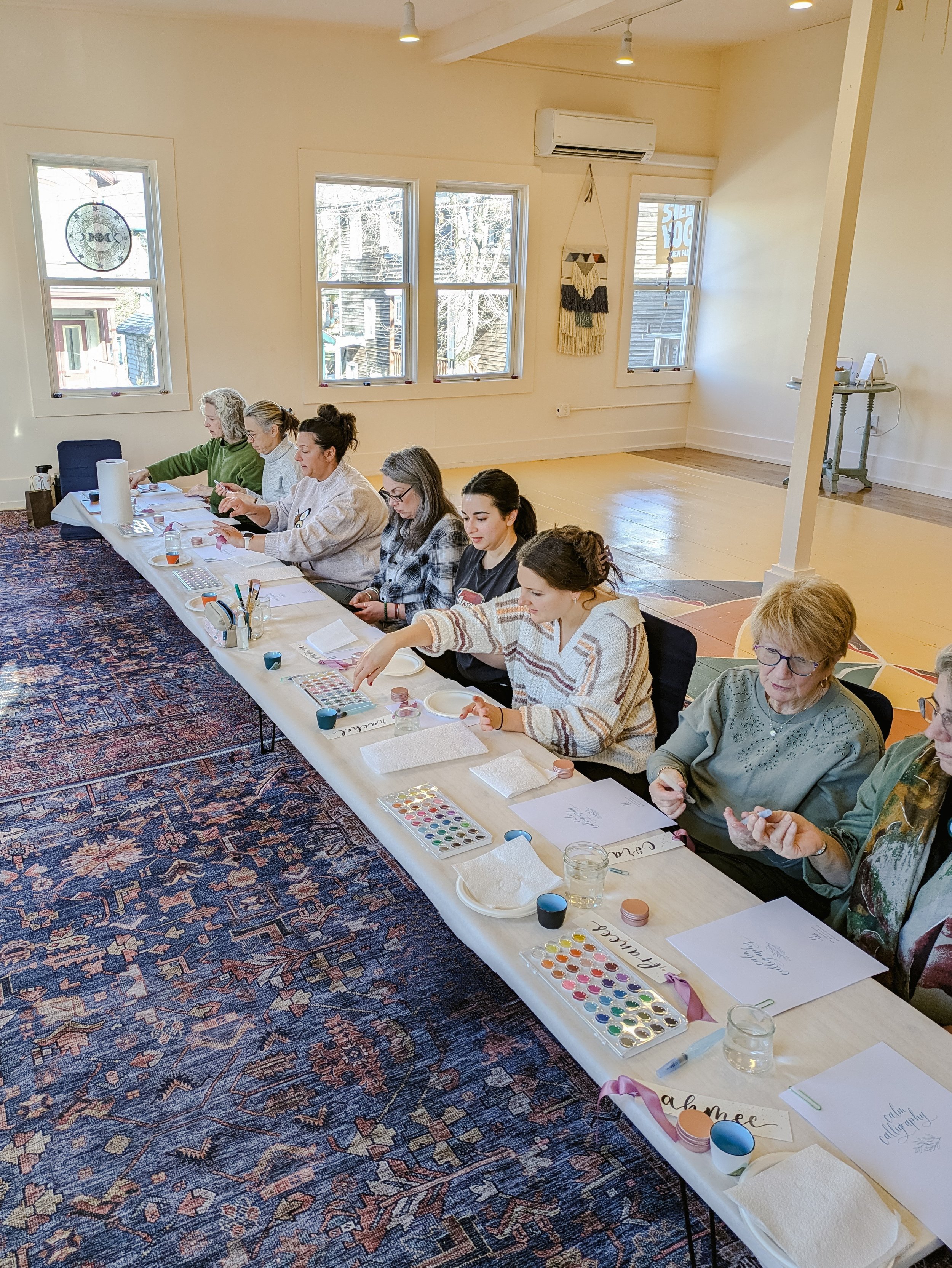 tea + calligraphy at stellar yoga new paltz