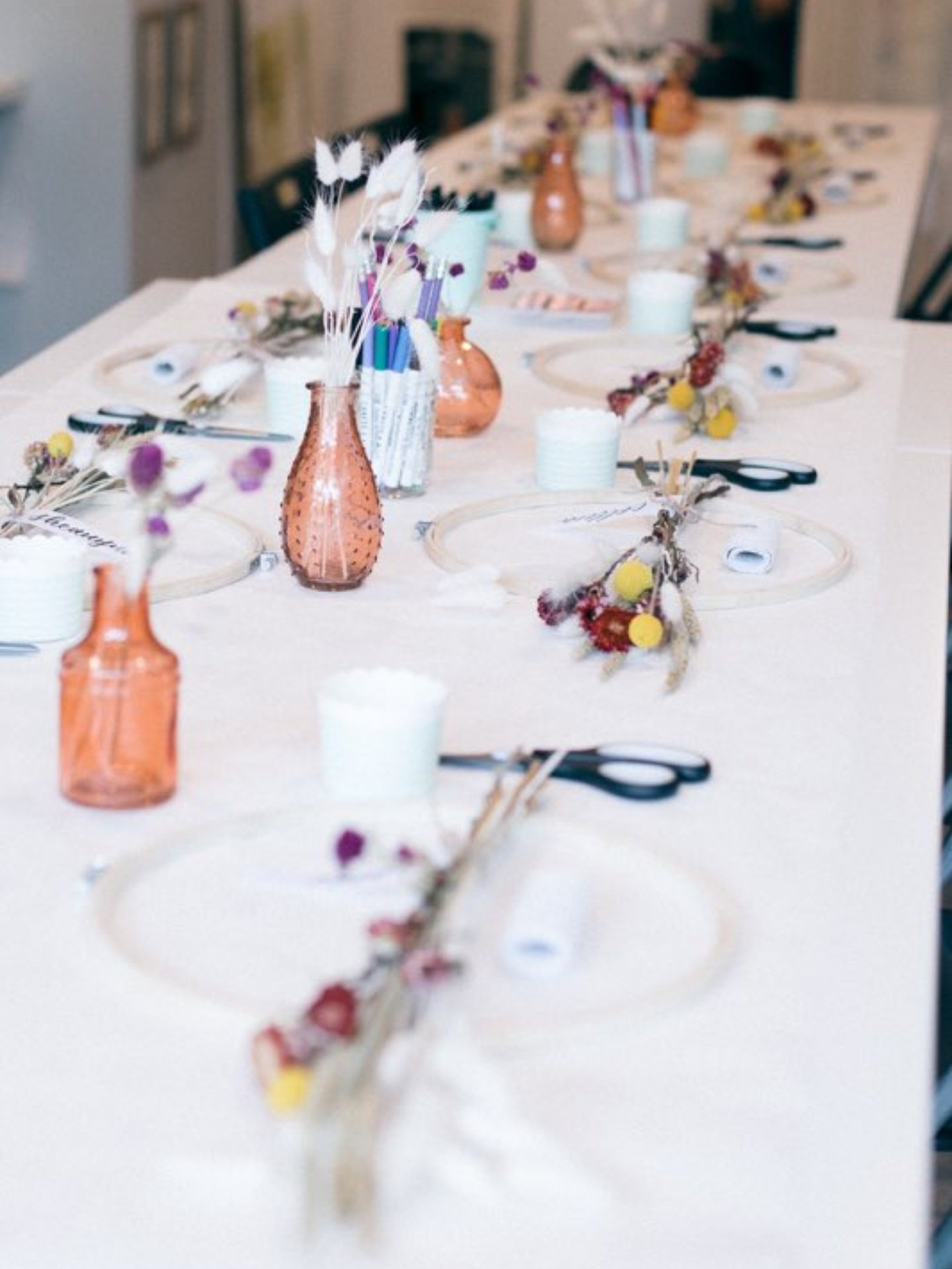 calligraphy + dried floral wreaths