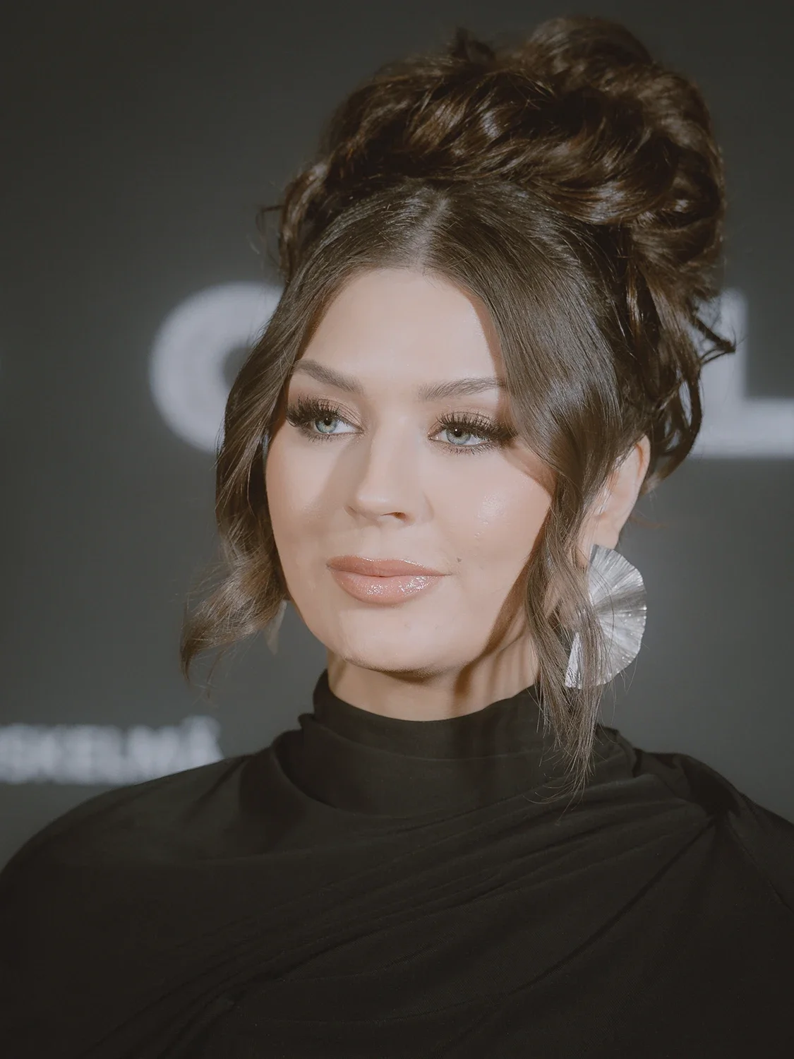 Finnish singer-songwriter Rita Behm poses for press on the red carpet at Iskelmä Gaala. Nokia Arena, Tampere.