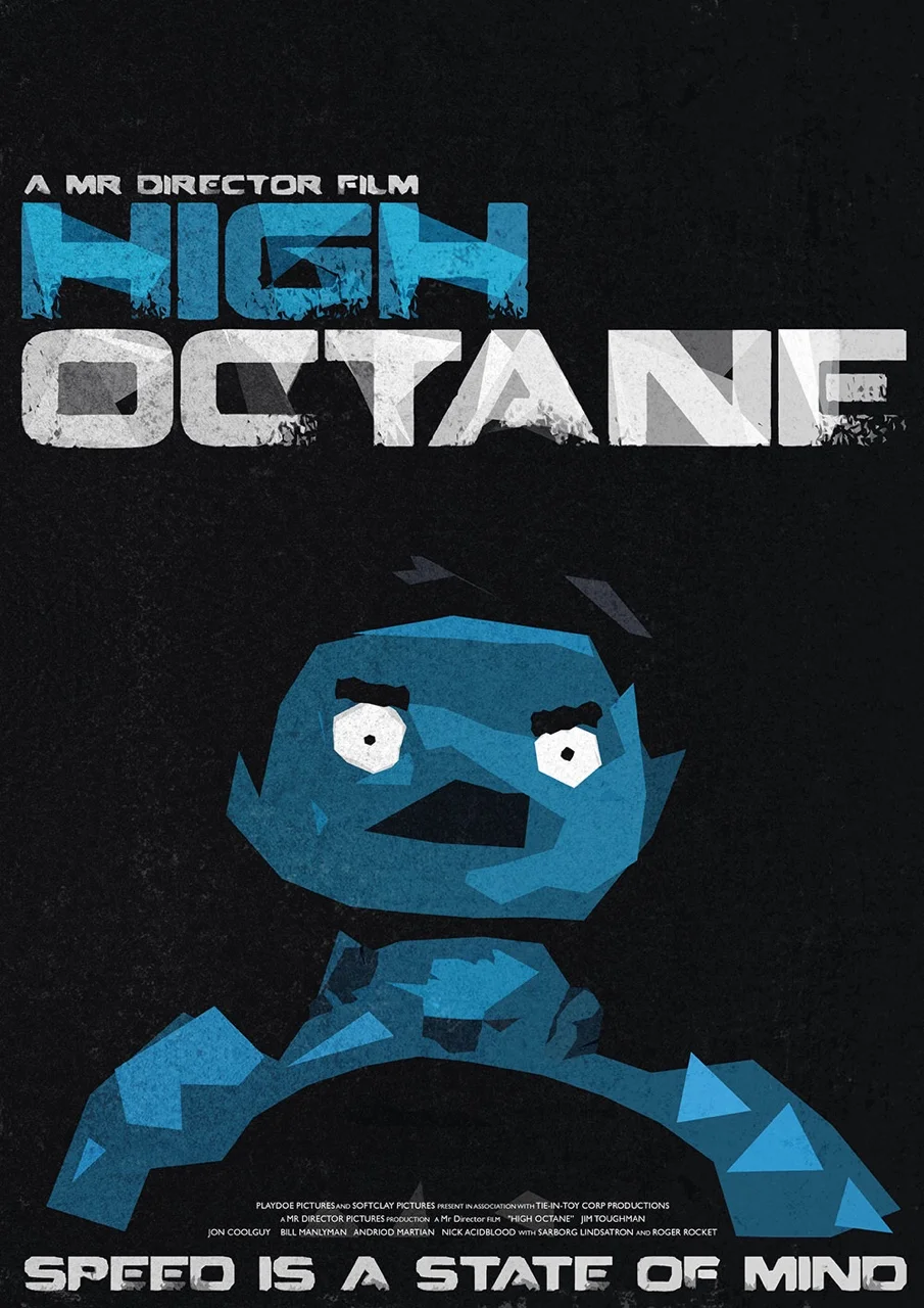 The poster for ‘High Octane’, a film within my short film ‘Mr Director’. Watch the full animation here: https://vimeo.com/122625153