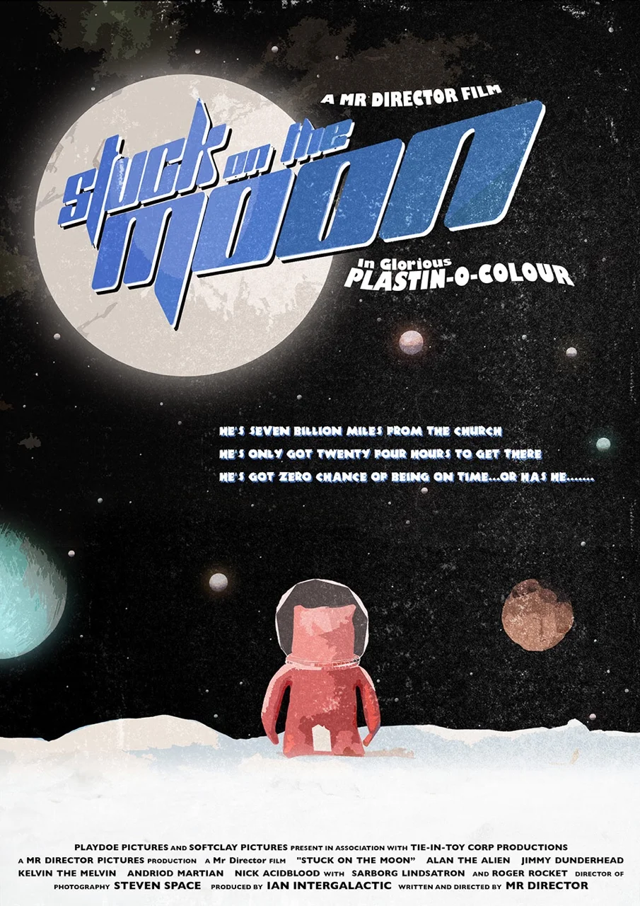 The poster for ‘Stuck On The Moon’, a film within my short film ‘Mr Director’.
Watch the full animation here: https://vimeo.com/122625153