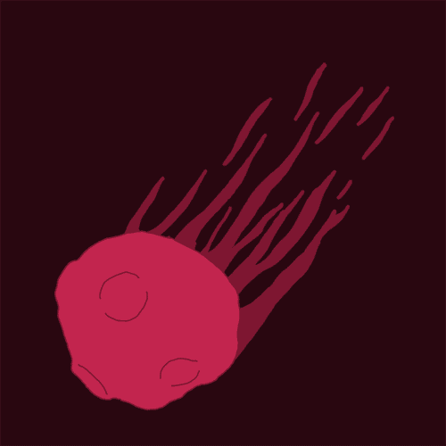 Here is an animated gif of a falling meteor from the upcoming final Planet animation ‘Planet Twelve’.