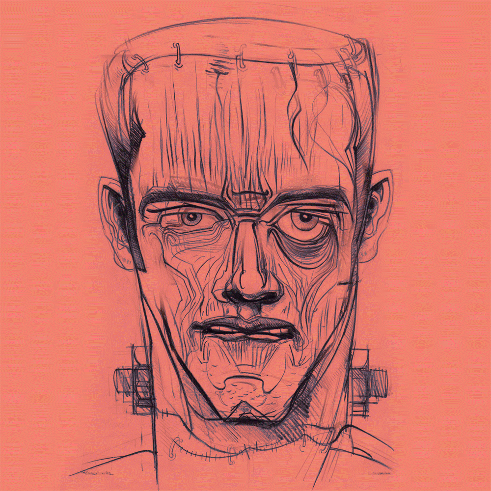 A short 10 second animated GIF showing the key stages. All images were rendered with an orange / pink ground as a base and changed accordingly for each character.. 