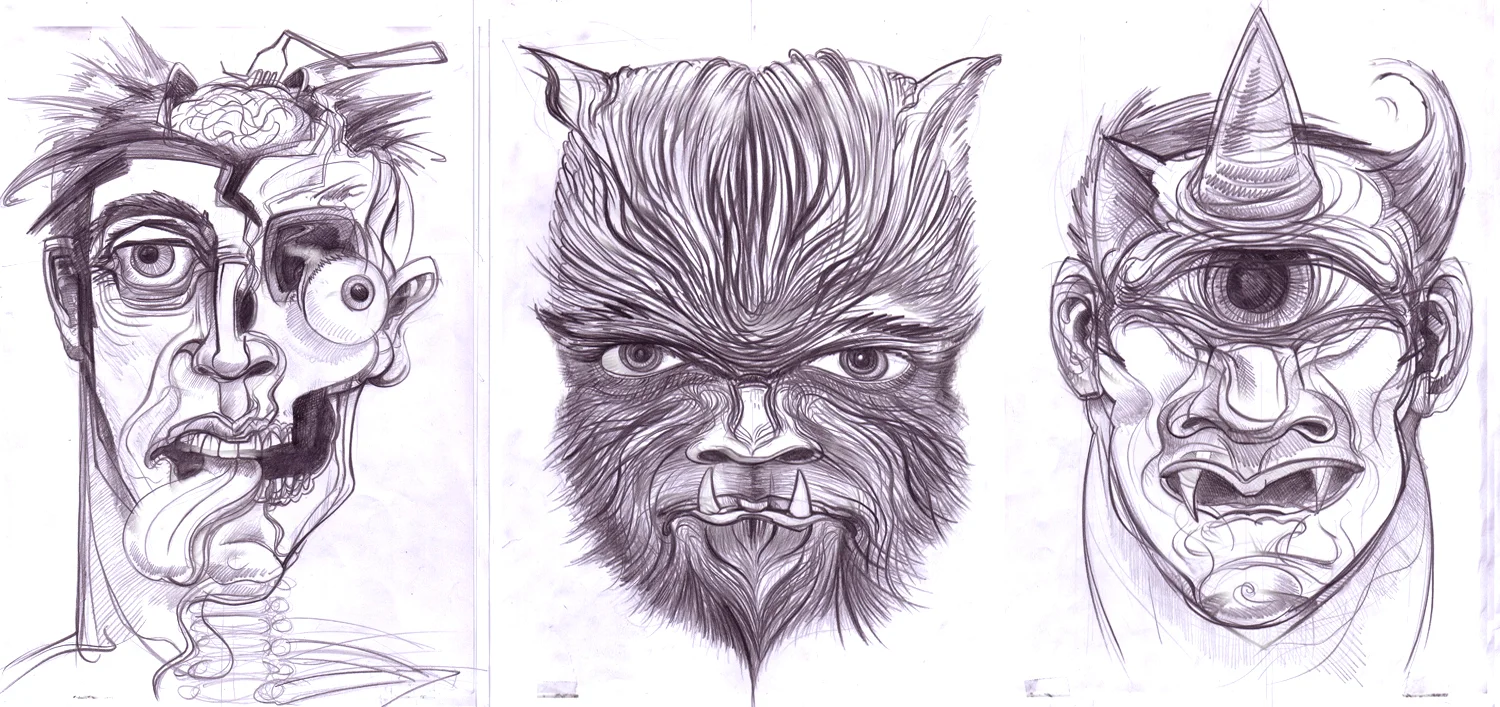 The final sketches were left quite loose to allow the rendering process to be quite spontaneous. Any colour experimentation undertaken as I went along.