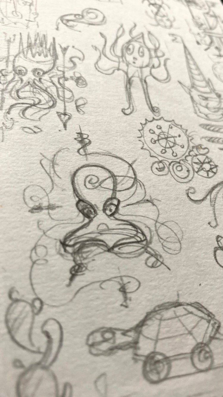 A6 sketchbook (sea monsters)