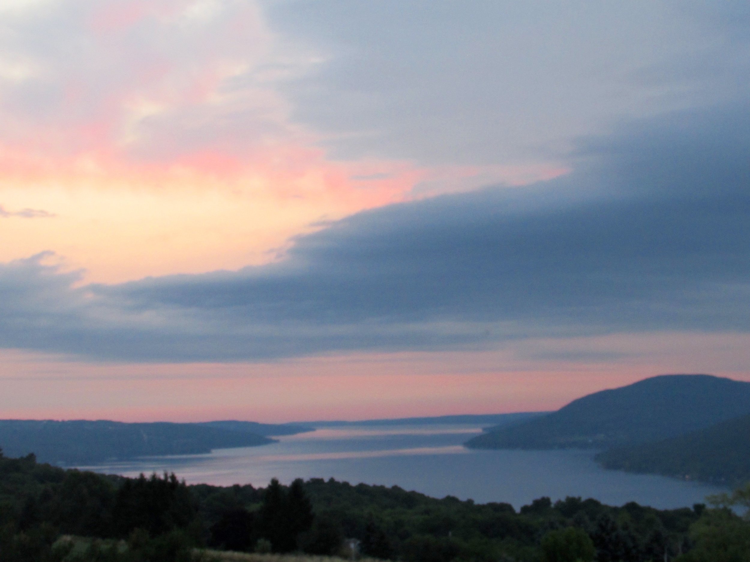Canandaigua Lake as seen from our road. It was a hazy, but beautiful day. 