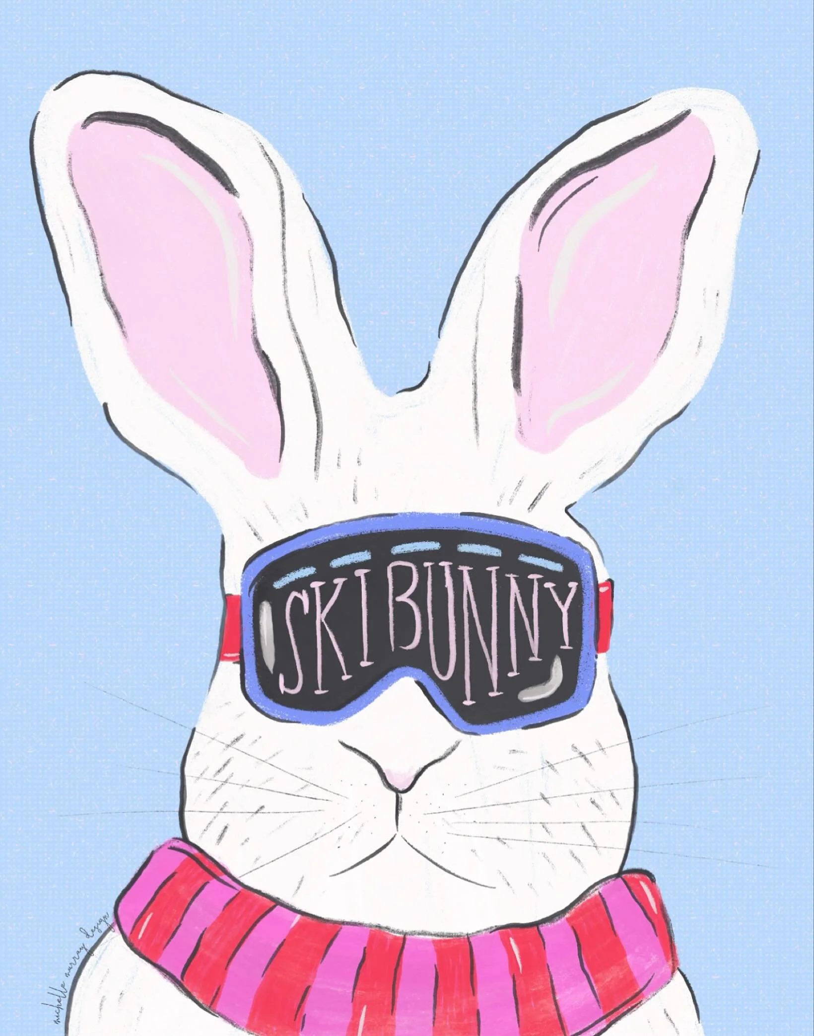 Ski Bunny ⛷️🐰 Swish Swish, Pow Pow ❄️🌨️
.
.
.
.
#skibunny #letsgoskiing #bunnyillustration #bunnyart #bunny #rabbit #snowbunny #procreateart #illustration