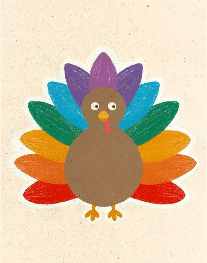 Quick digital doodle edition of our favorite family Thanksgiving tradition&hellip; making &lsquo;Thankful turkeys&rsquo; 🦃❤️🧡💛💚🩵💙💜🩷🤎🩶🖤
.
.
.
.
#thanksgivingart #thanksgiving #thankful #digitalillustration #procreateart #procreate #turkey #