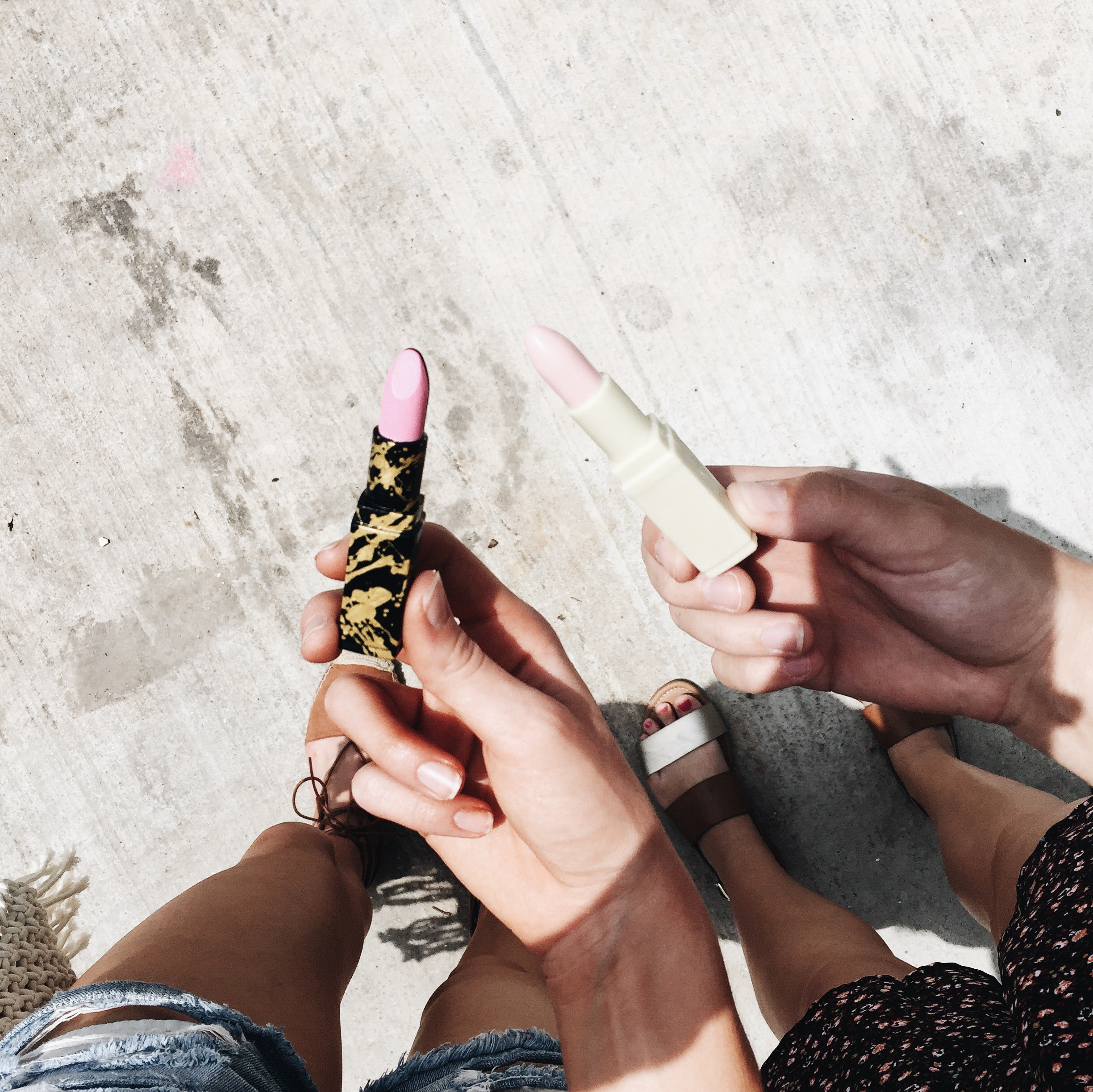 My friend Britt and I ran into Maggie Louise Confections at a booth on the block. Lipstick is great but when it's edible, it's even better.