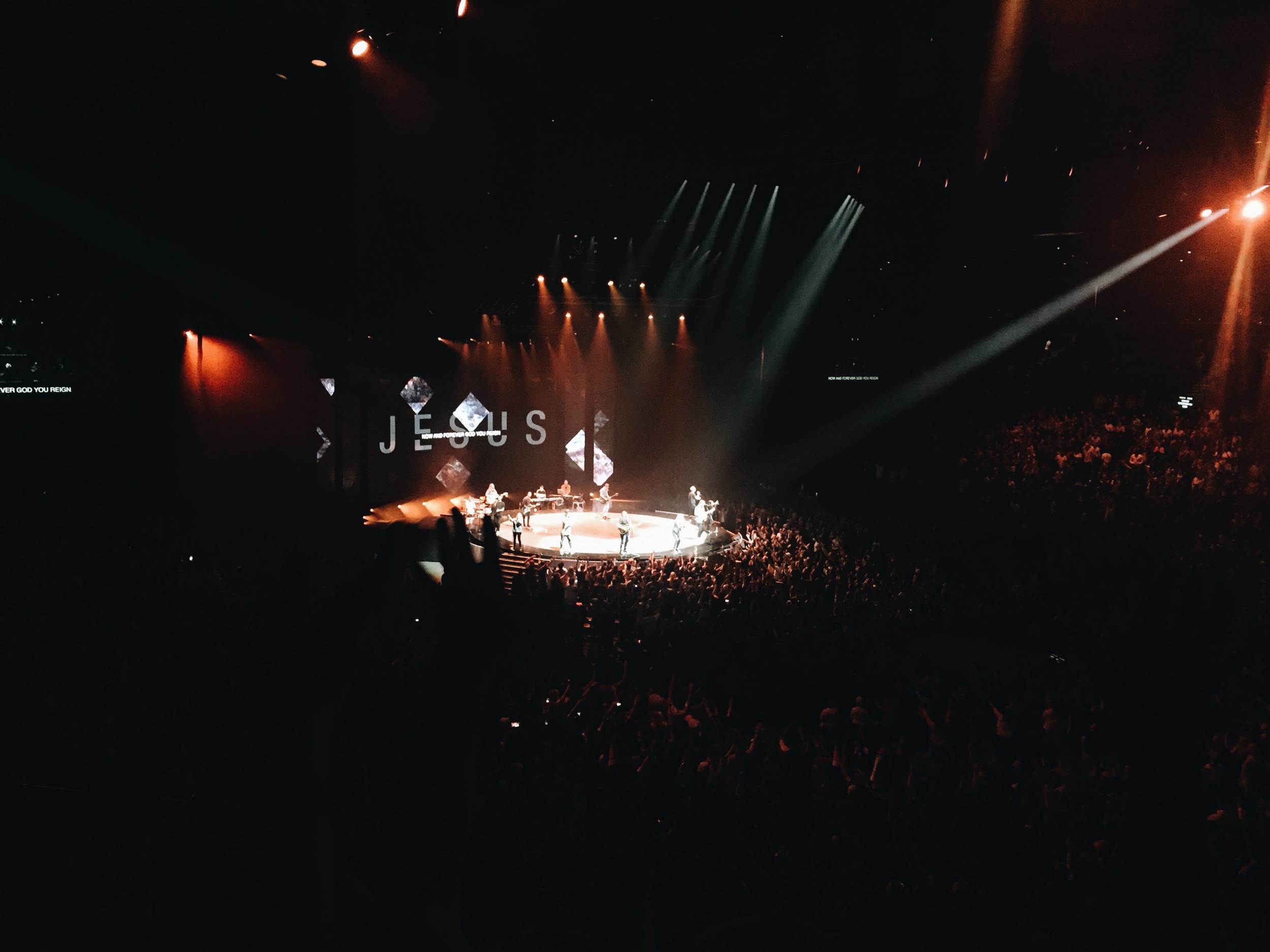 Getting the full view on the last night of Hillsong Conference