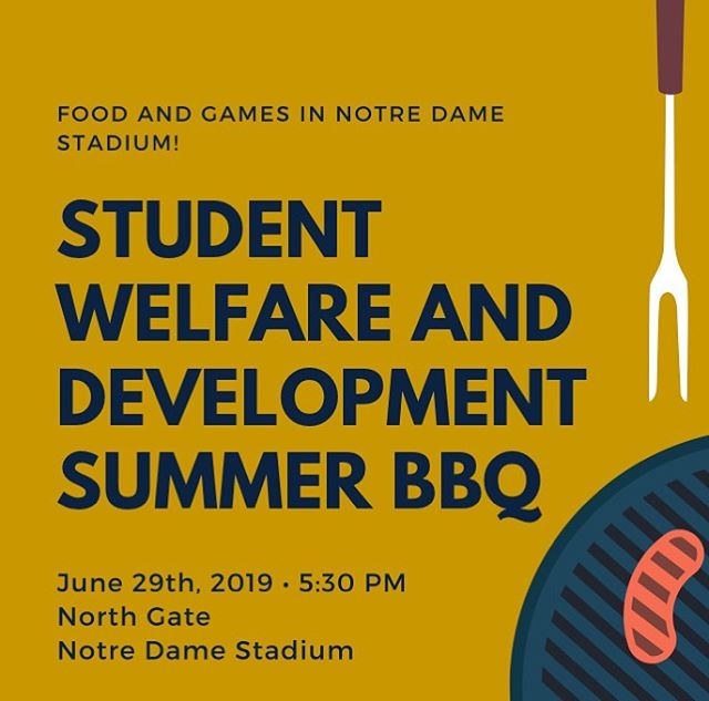 ☘️🚨All Student-Athletes in Summer School!🚨☘️ Please check your email and RSVP to our summer BBQ! We will be serving Nelson’s BBQ and will have games set up inside of Notre Dame Stadium! ☘️