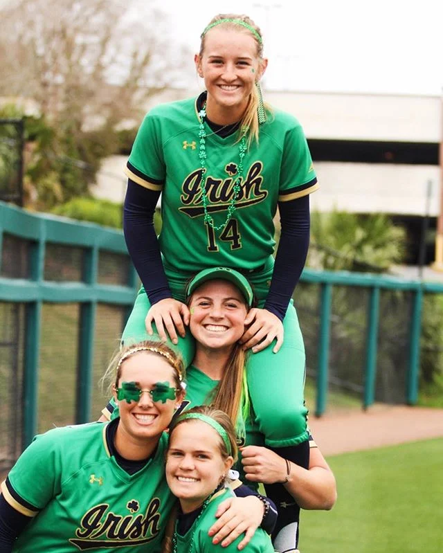 “I believe what makes me, me is my teammates and the way that they make me better as a person.In my life I feel like my teammates complete me and push me. When I am in the circle pitching and when I am on the field with my team I feel like I am complete and I have more confidence than I have ever had because I know that the people behind me have my back at all times.” - @paytontidd of @notredamesoftball ☘️