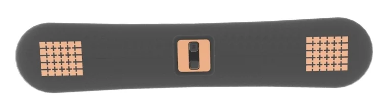 The interior AWARE model, that has the shape of a bandage with sensors on either side.