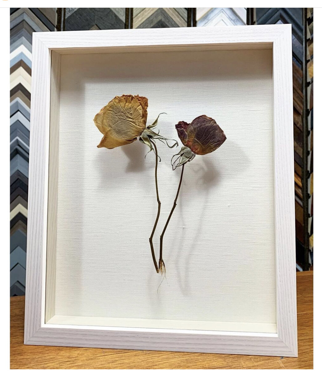 Underglass Dried Flowers Framed After