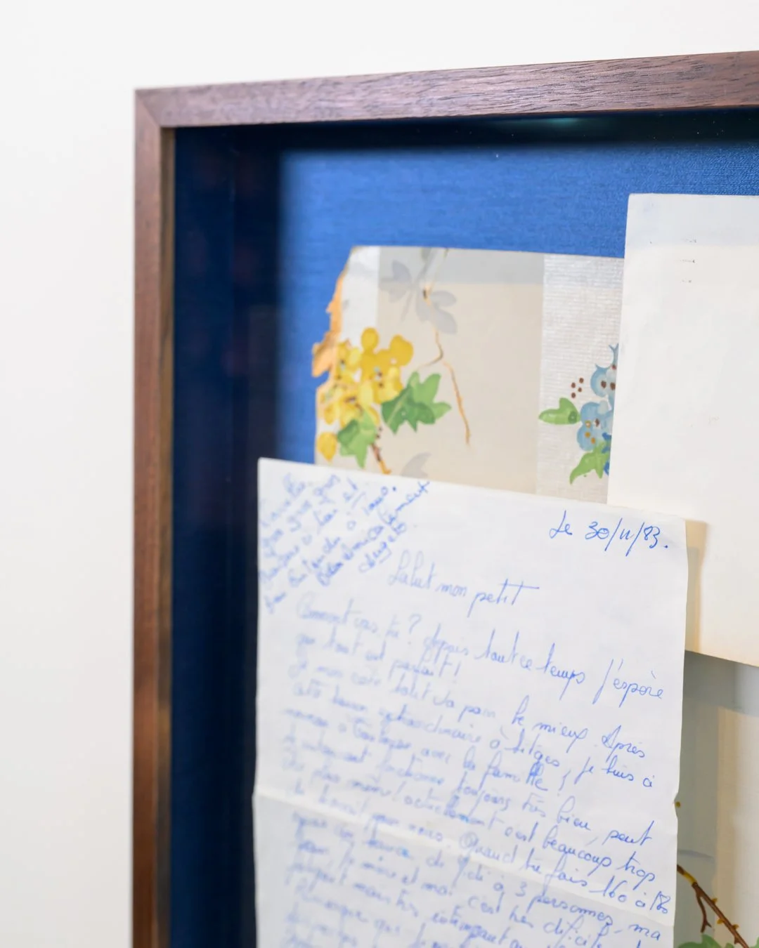 Personal letter framed in walnut shadowbox frame-85013.jpg