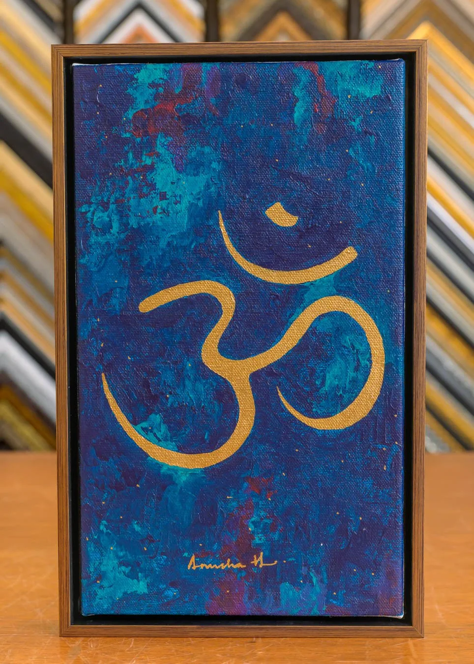 Om symbol painting on canvas in floater frame-85472.jpg