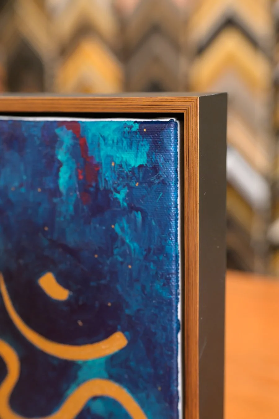 Om symbol painting on canvas in floater frame-85477.jpg