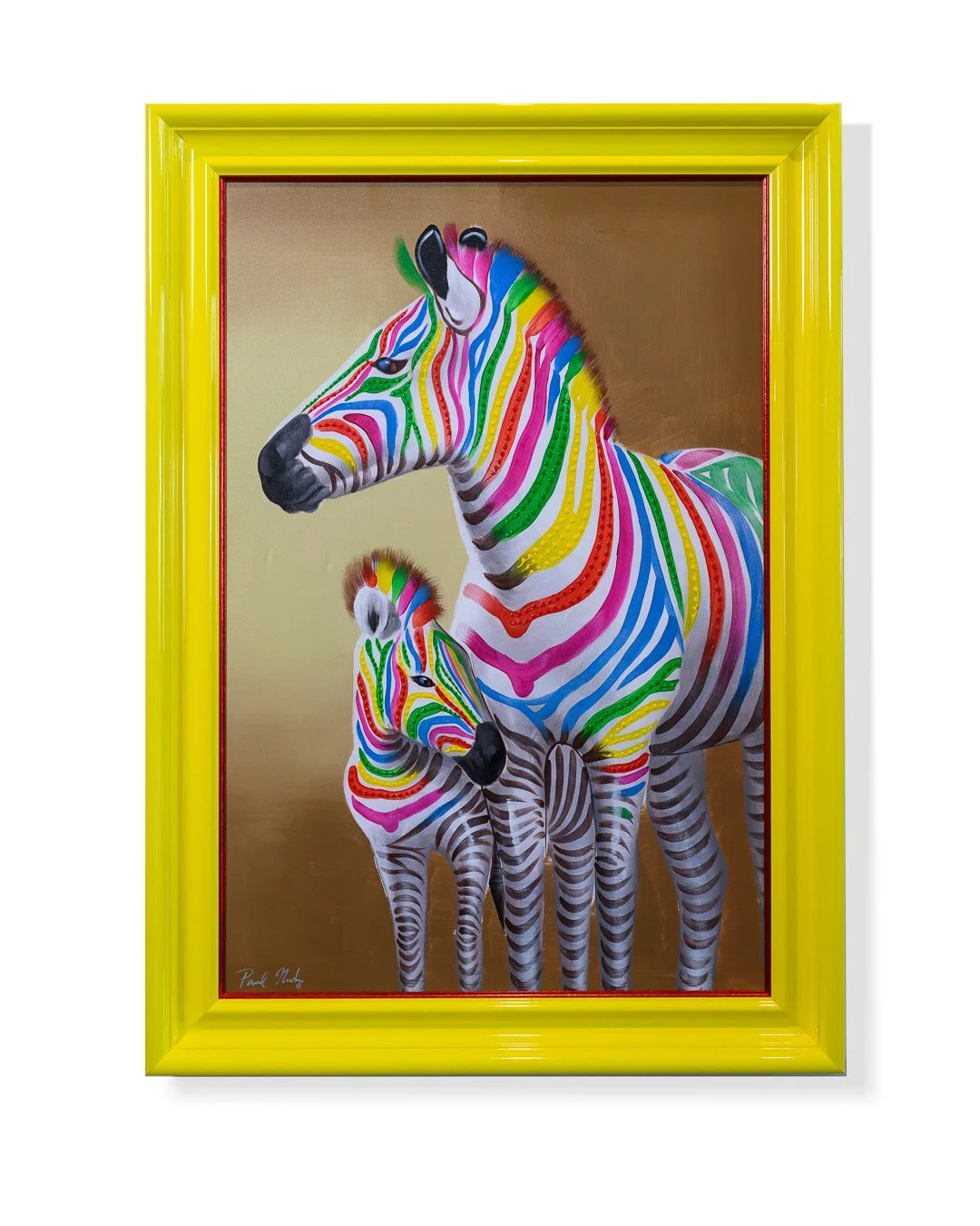 zebra framed in yellow laquer frame-.jpg