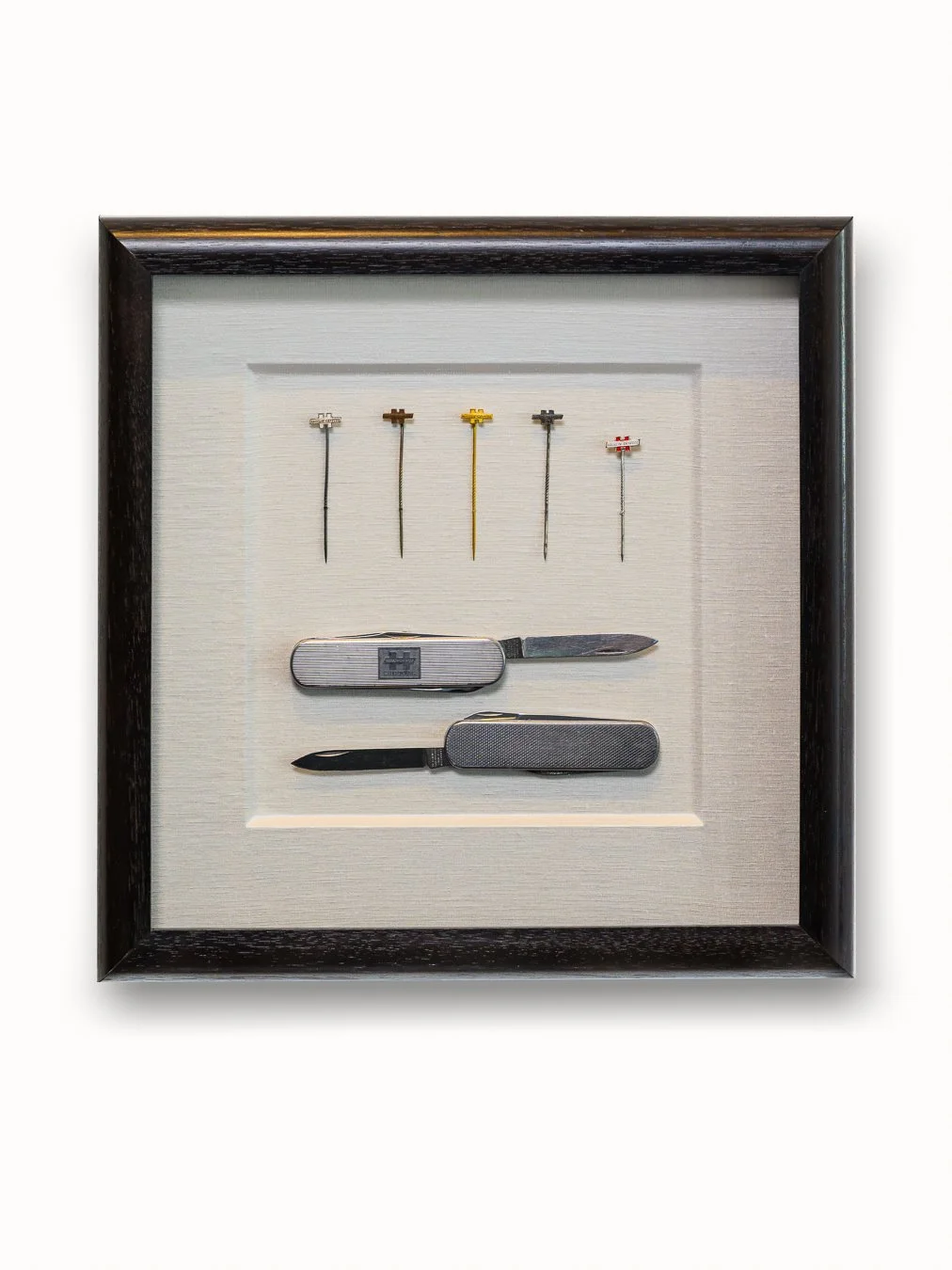 Pcket Knife and Pins framed in shadowbox -.jpg