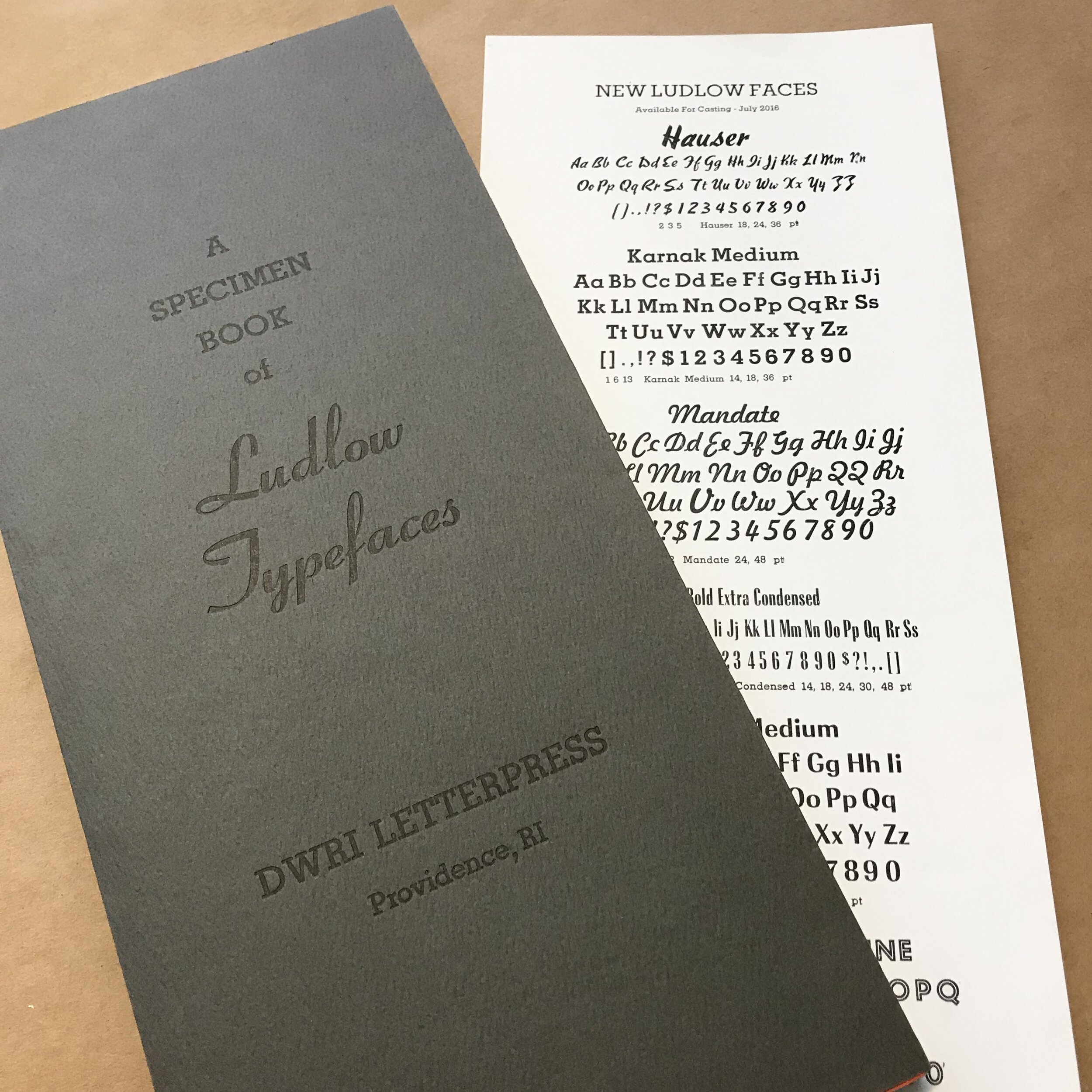 Ludlow Type Specimen Book
