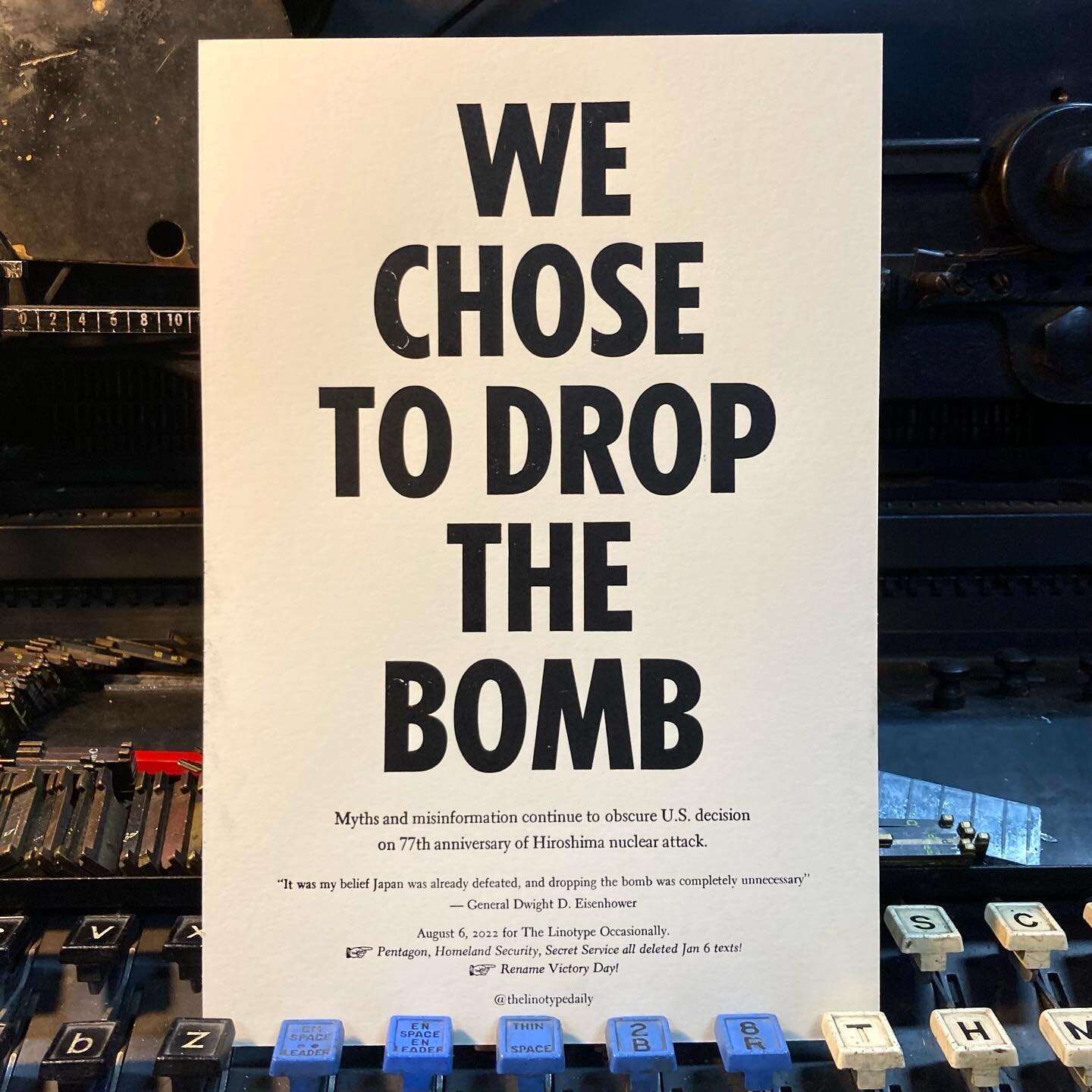 &ldquo;It is my opinion that the use of this barbarous weapon at Hiroshima and Nagasaki was of no material assistance in our war against Japan&hellip;we had adopted an ethical standard common to the barbarians of the dark ages.&rdquo;
-Admiral Willia