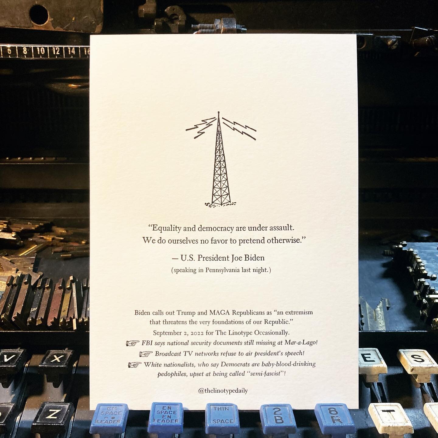 &ldquo;But while the threat to American democracy is real, I want to say as clearly as we can, we are not powerless in the face of these threats. We are not bystanders in this ongoing attack on democracy. &ldquo; &mdash; Joe Biden last night. #letter