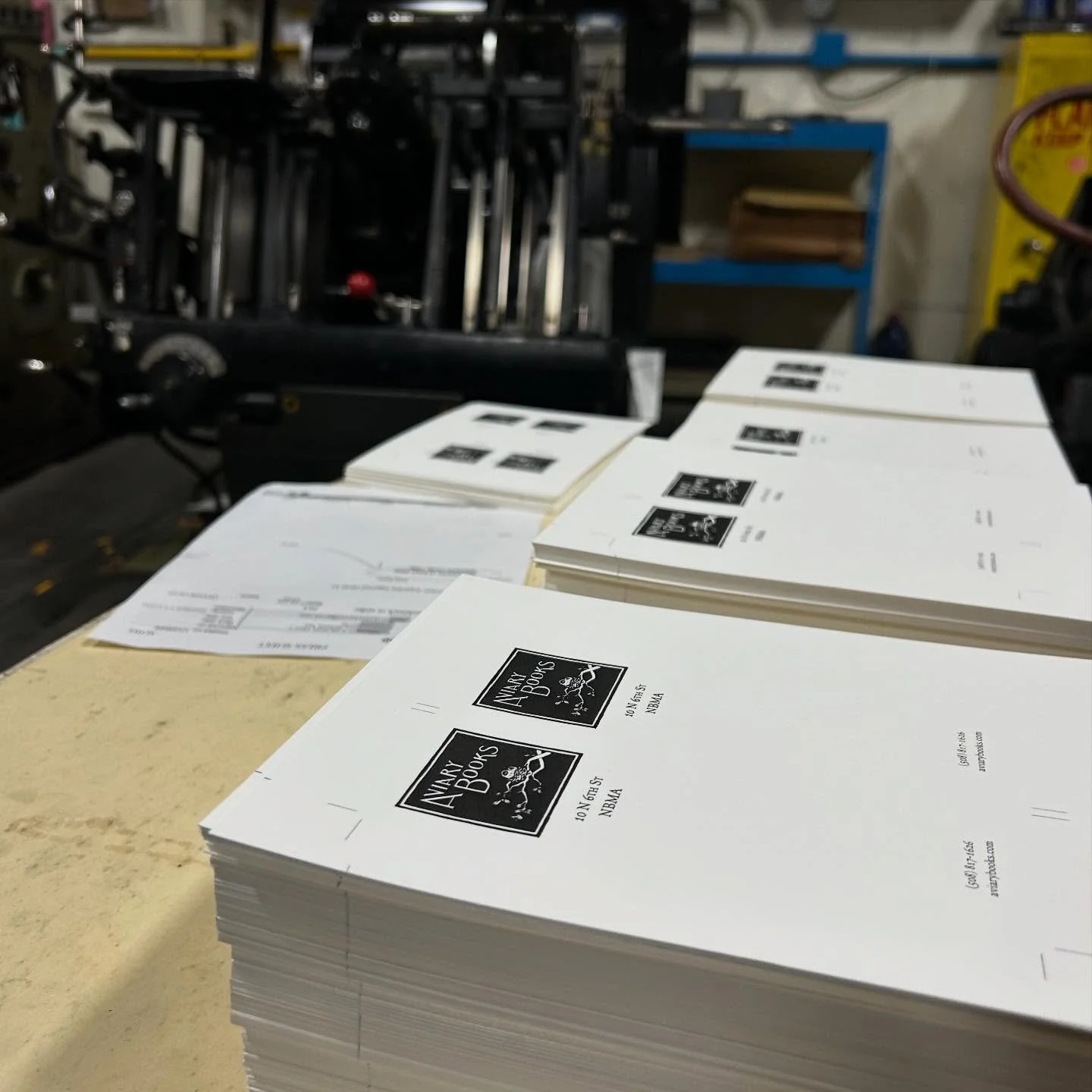 Well, you might not know it from looking at our instagram, but we are actually a commercial letterpress print shop! And this week, on top of the invitations, stationery, book and art projects,  it has been bookmarks! Grateful to our friends and fello