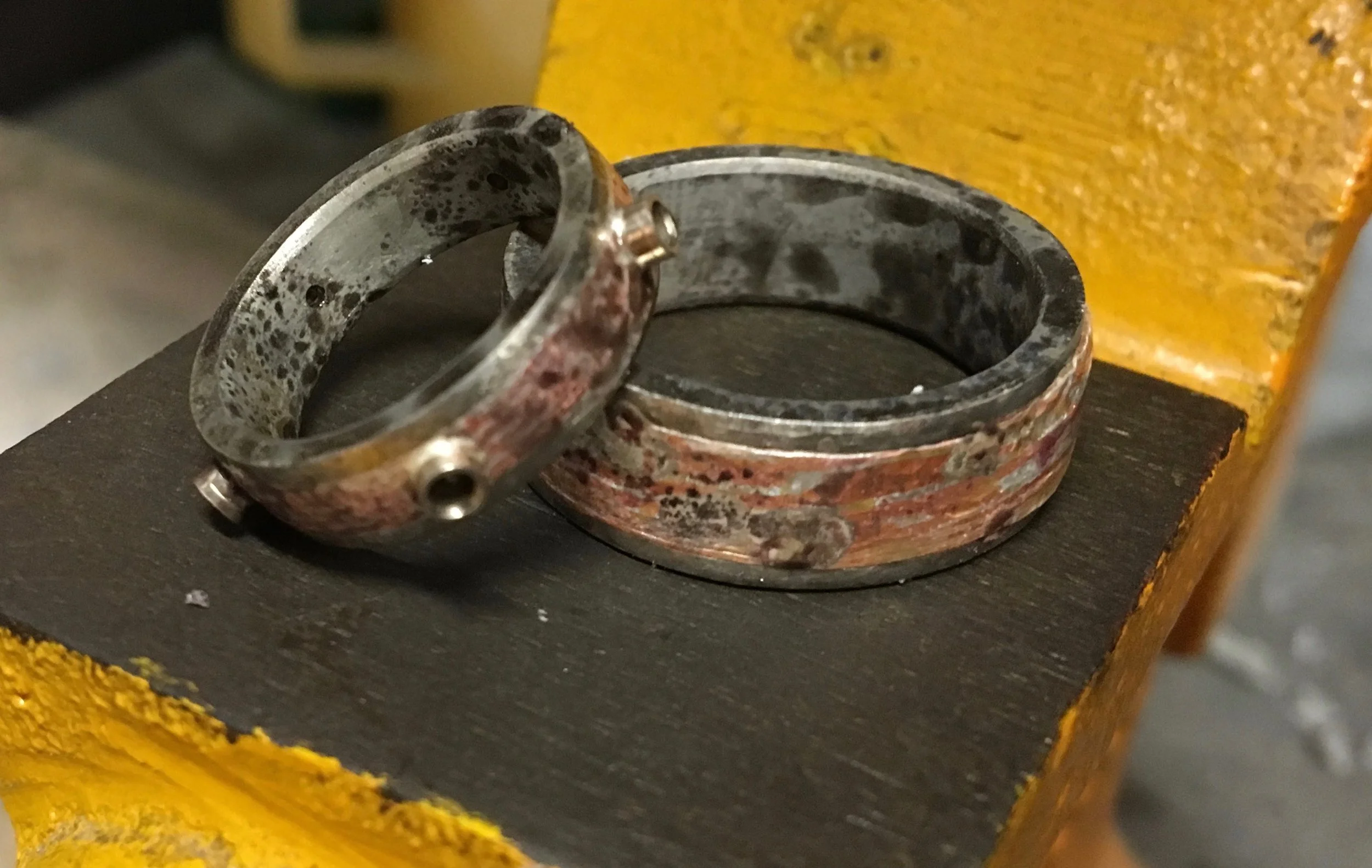 Both rings together after all soldering has been completed....