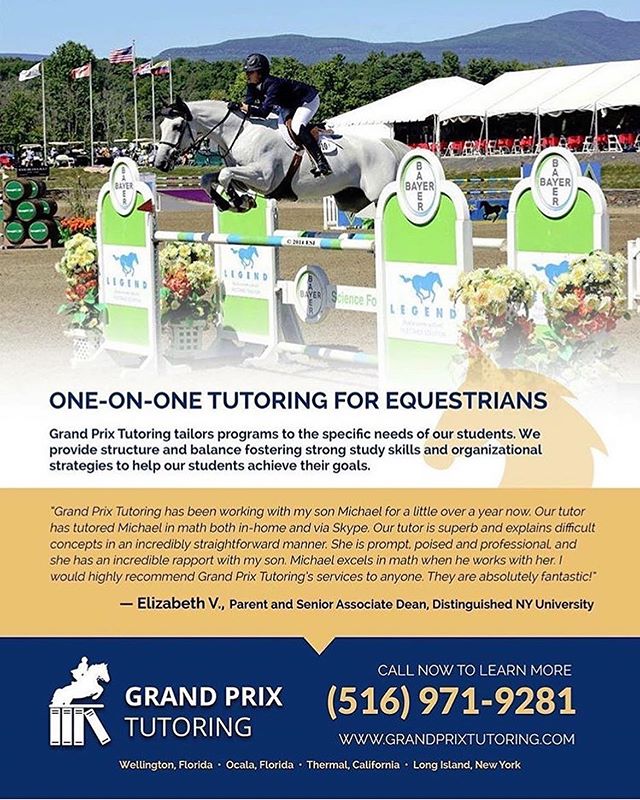 Grand Prix Tutoring is currently enrolling students for the 2020 Winter Show Season. Call 516-971-9281 to enroll today!

Grand Prix Tutoring provides exceptional educational services, including in-home and online subject and test preparation tutoring