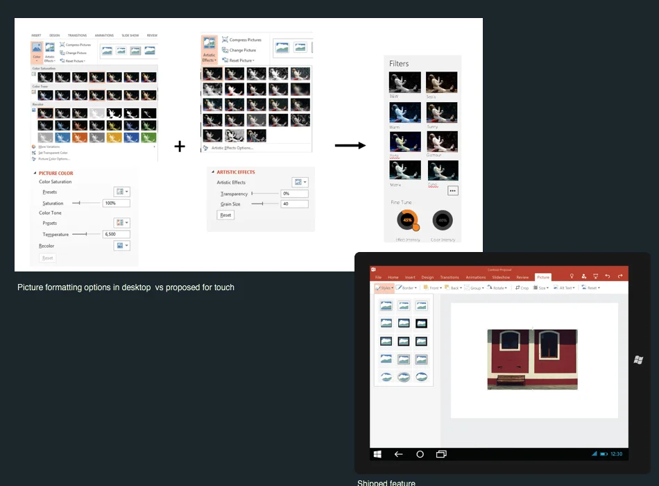 Pictures in PowerPoint Touch