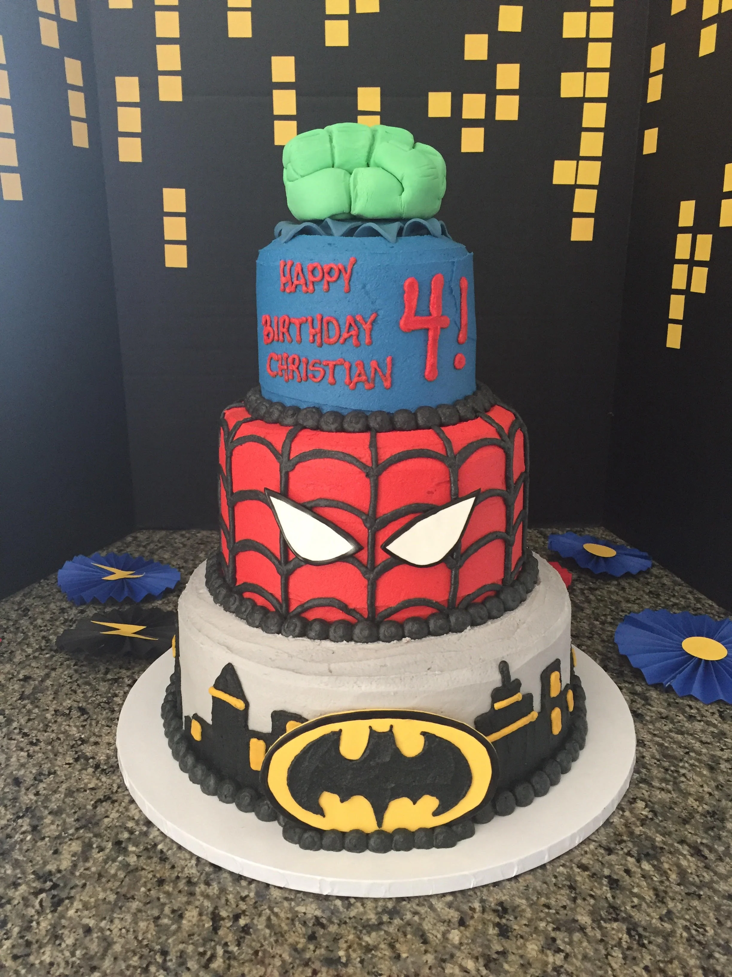 Tiered Superhero Cake