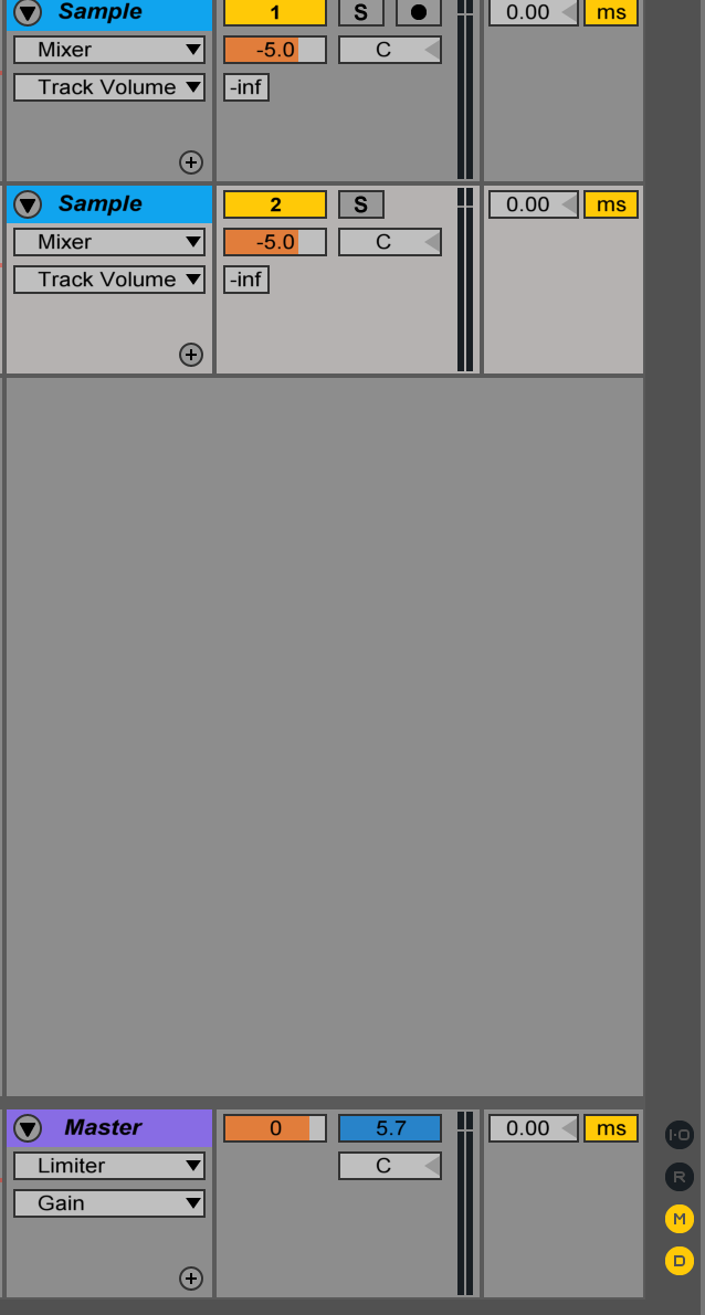 Step 3: Click the 'D' in the bottom right corner. This will show you the Track Delay controls next to each track. (Track Delay controls is the box that just appeared next to each track with '0.00' ms.
