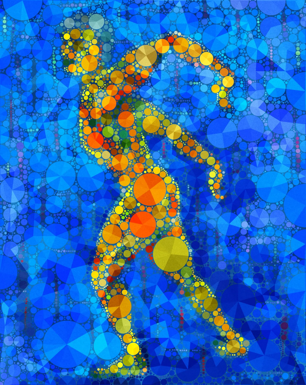 “Through the Digital Brane” represents the struggle to escape from a place we find ourselves placed by circumstance, customs and daily responsibilities. It represents pushing through an invisible force field and emerging beyond for a breath of fresh air. Even if we fall back, the experience and memory will give us new strength. The gist is, sometimes we all need to come up for air.