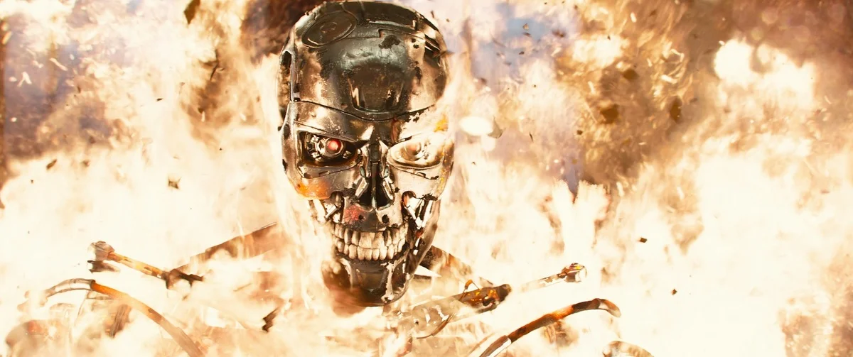 This is one of the first images that show up when you Bing Terminator: Genisys . This will be a relevant point shortly. 