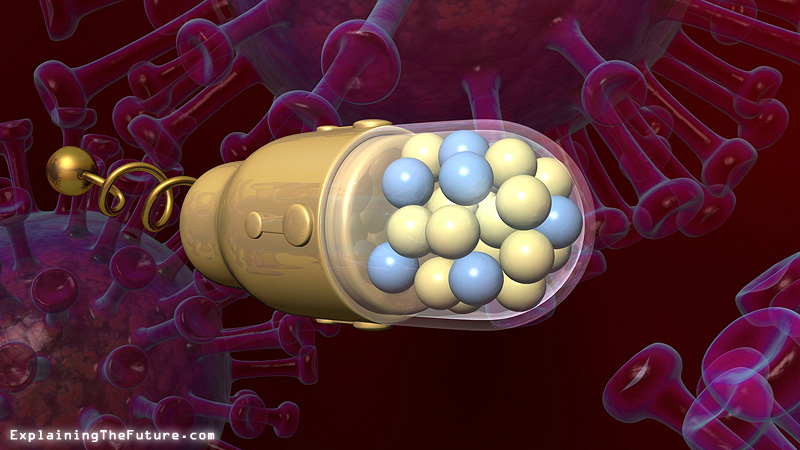 Visualization of drug-delivery nanobot.