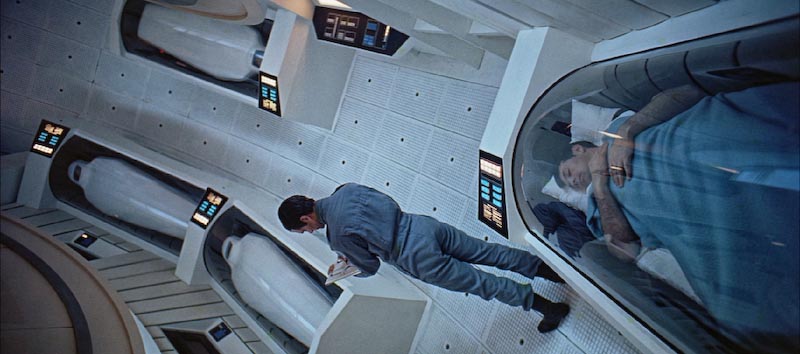 Part of the crew in suspended animation during the trip to Jupiter, 2001: A Space Odyssey .