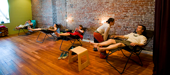 An example of a Community Acupuncture room in Florida. (Photo via )