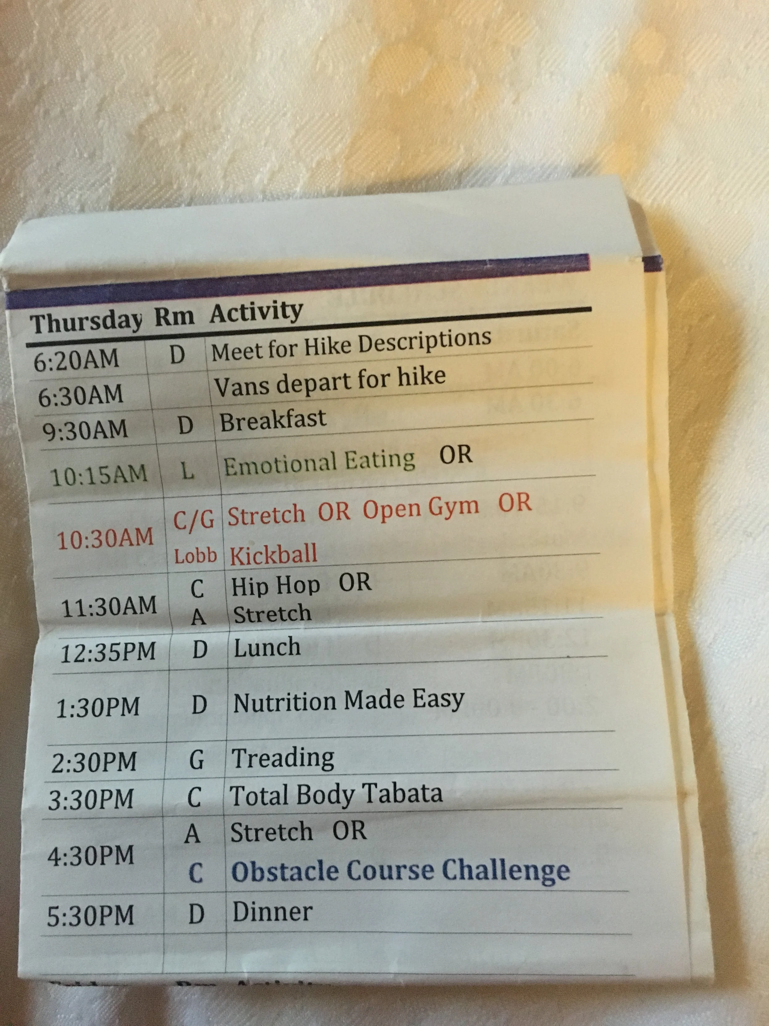 Today was a day: Hike, Emotional Eating, Reformer, Hip hop, Treading, Total Body Tabata, and OBSTACLE COURSE
