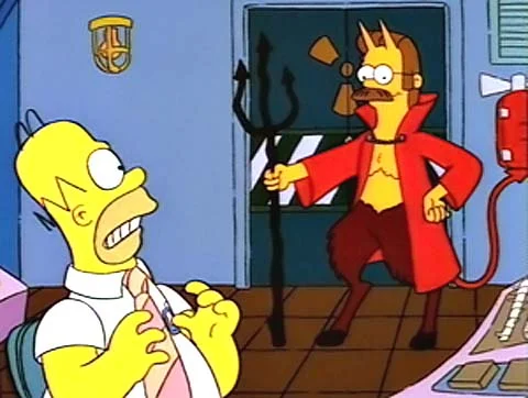 Ned answer's Homer's prayer for a Donut in exchange for his soul. (IMAGE_11)